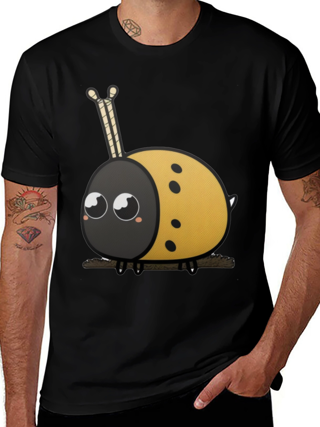 Cute Ladybug Cartoon Graphic T-Shirt