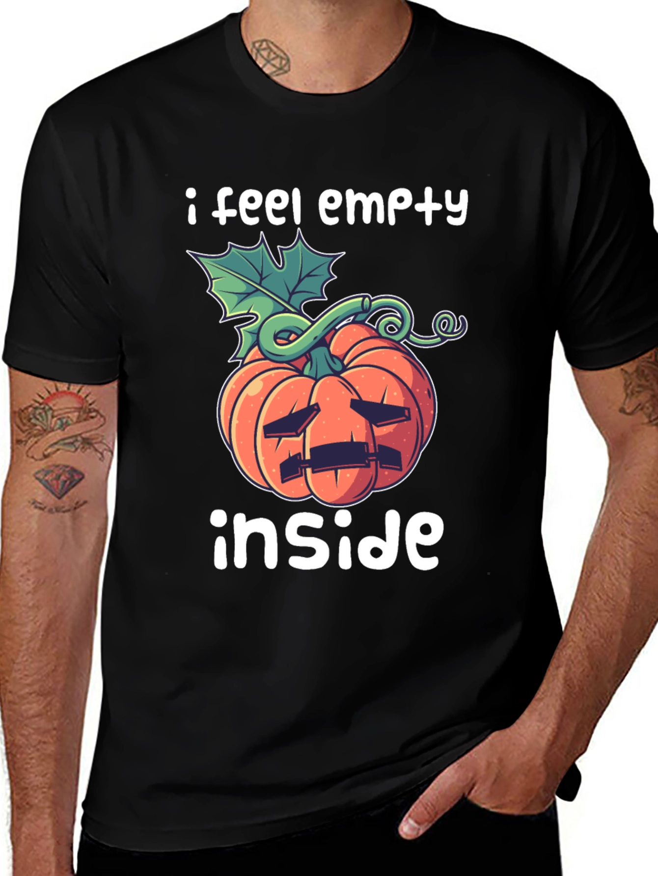 Variant 6 of Empty Inside Pumpkin T-Shirt - Halloween