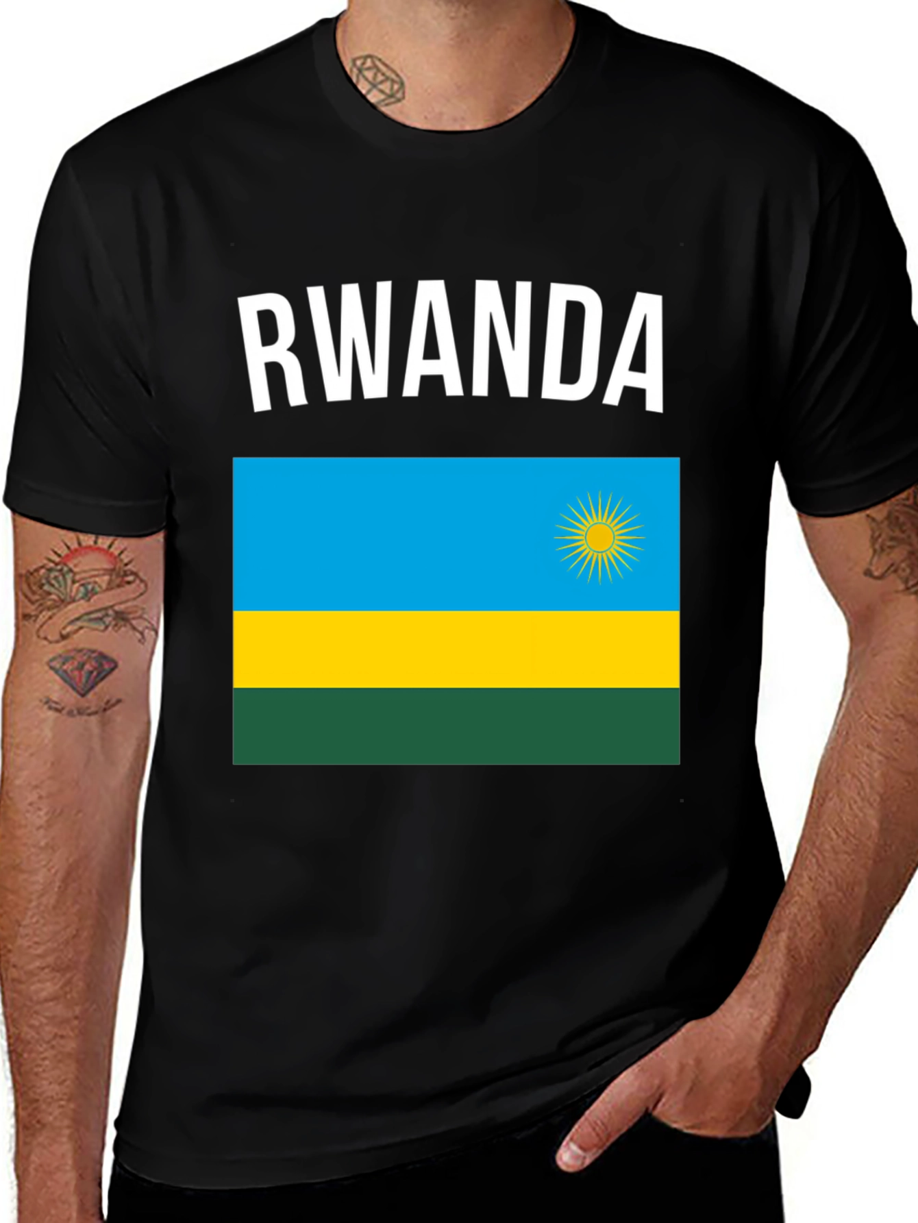 Rwanda Flag T-Shirt, Country Pride Tee, Souvenir Top