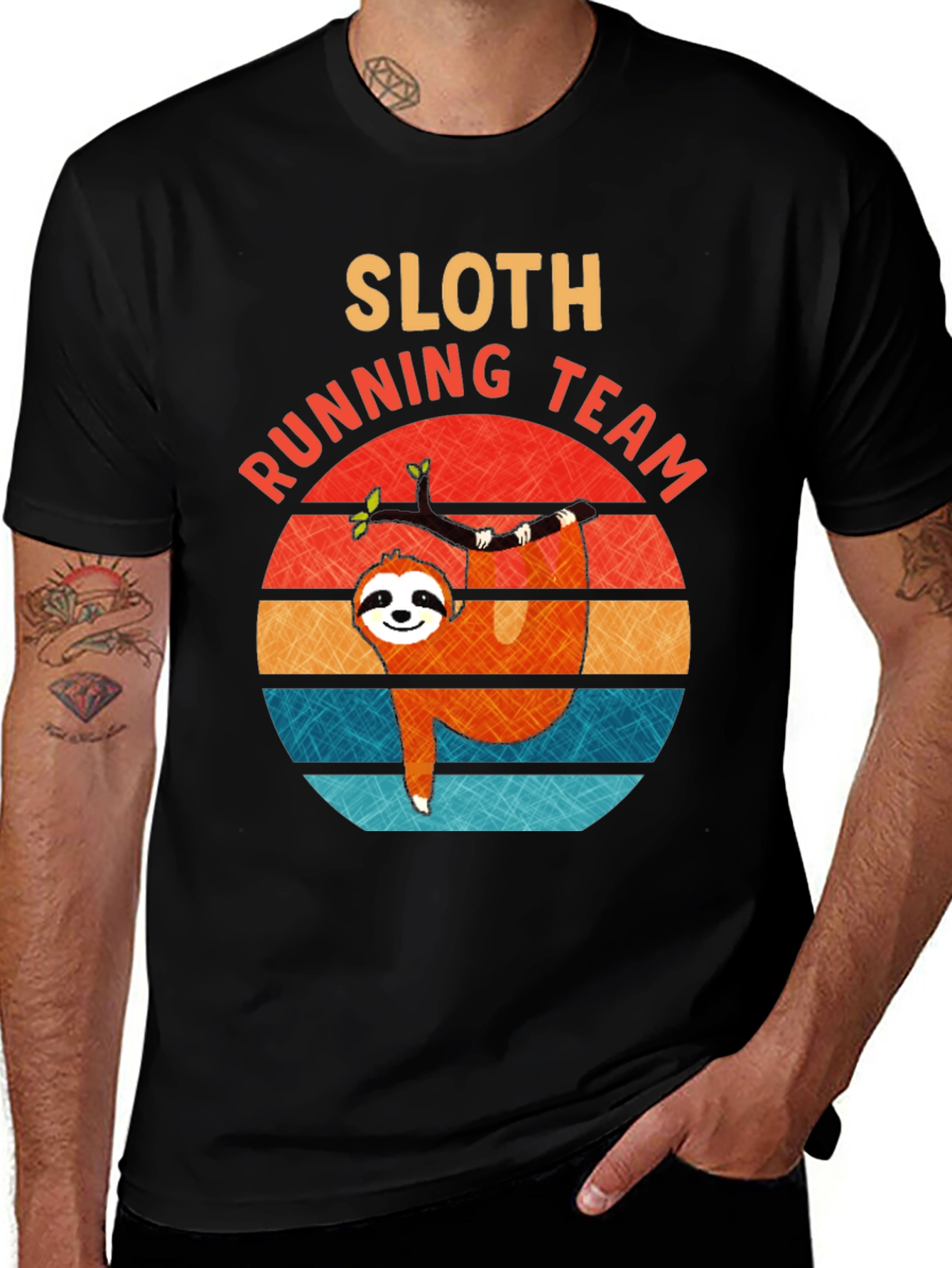 Variant 6 of Sloth Running Team Graphic Tee