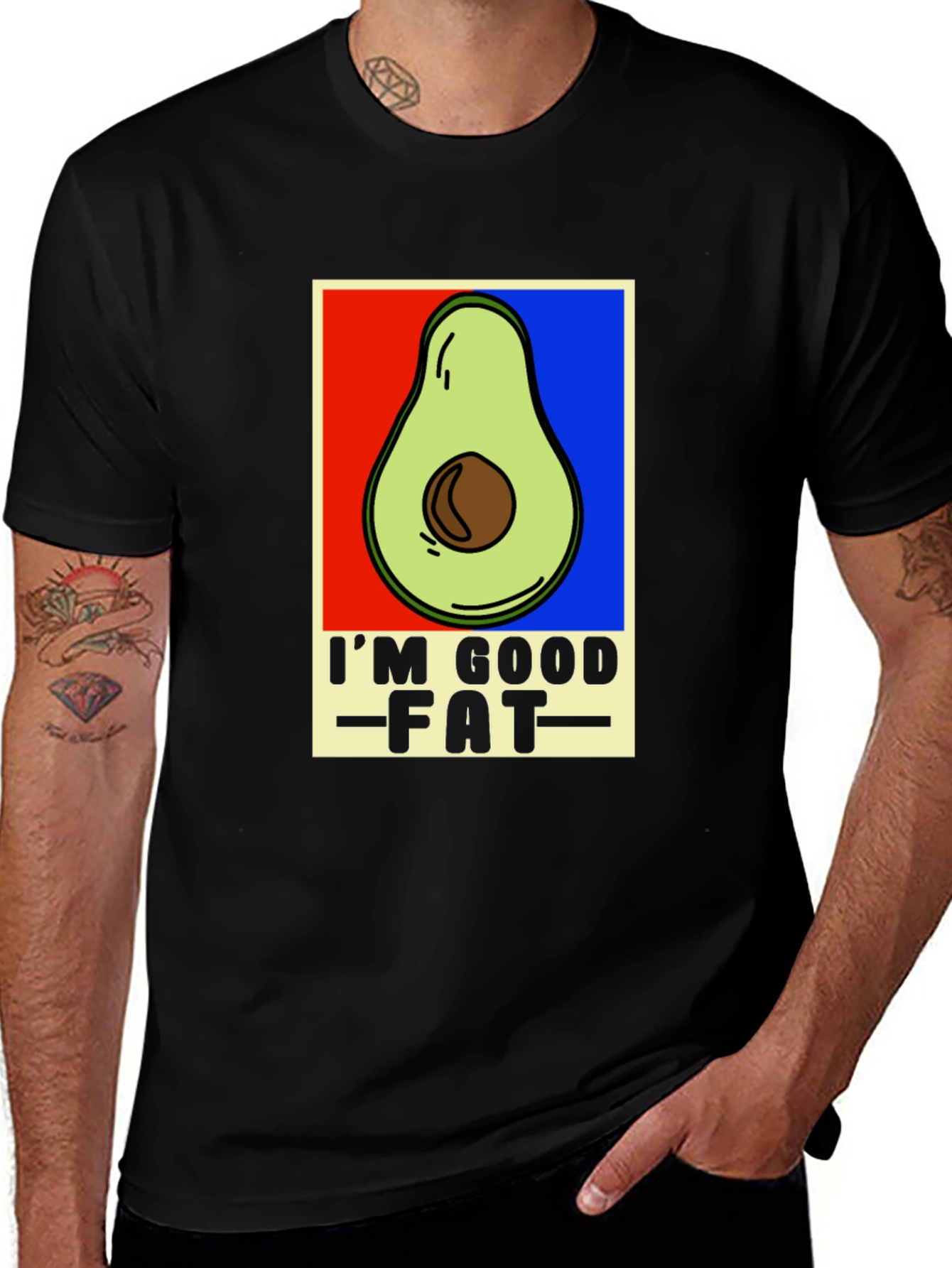 Variant 15 of Avocado "I'm Good Fat" Graphic T-Shirt