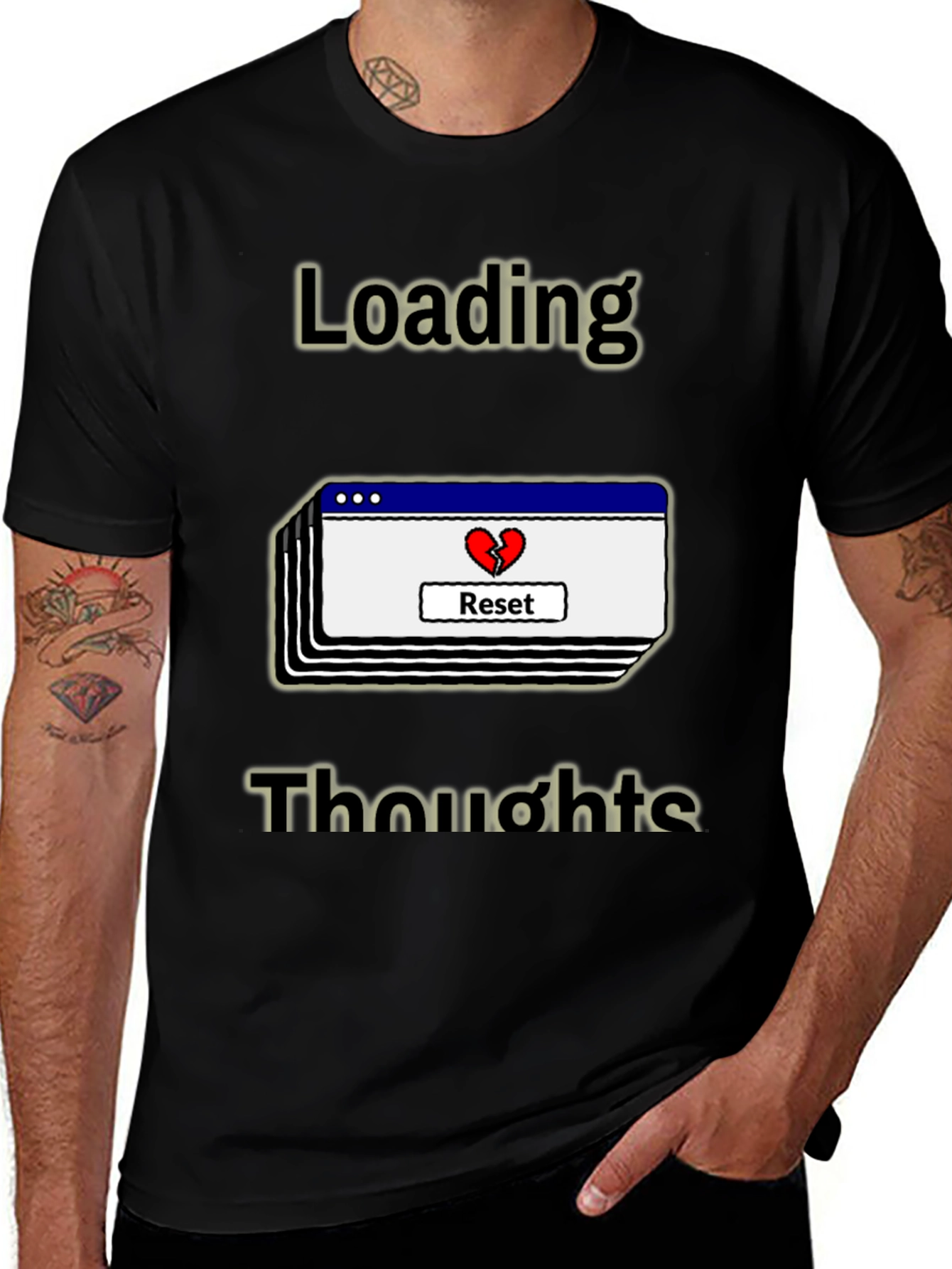 Variant 24 of Loading Thoughts Graphic Tee - Reset Your Mind
