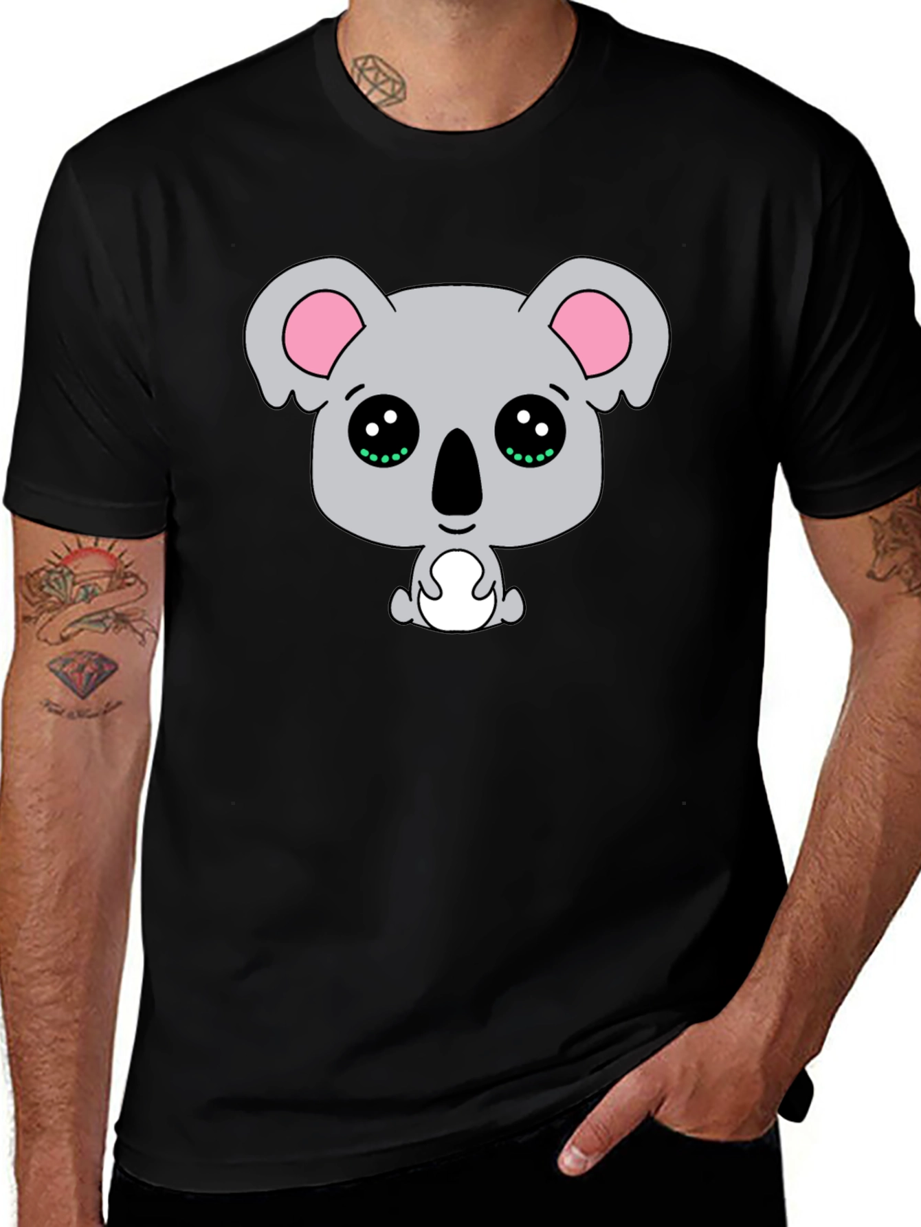 Variant 26 of Cute Koala Bear Graphic T-Shirt - Black