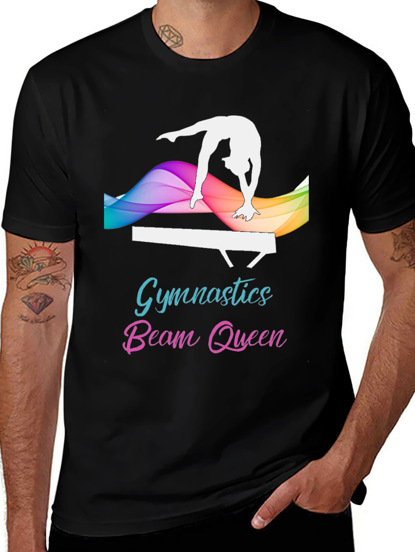 Variant 24 of Gymnastics Beam Queen Black T-Shirt