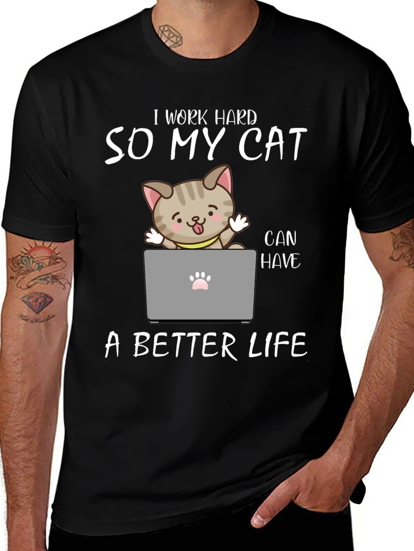 Variant 16 of I Work Hard So My Cat T-Shirt