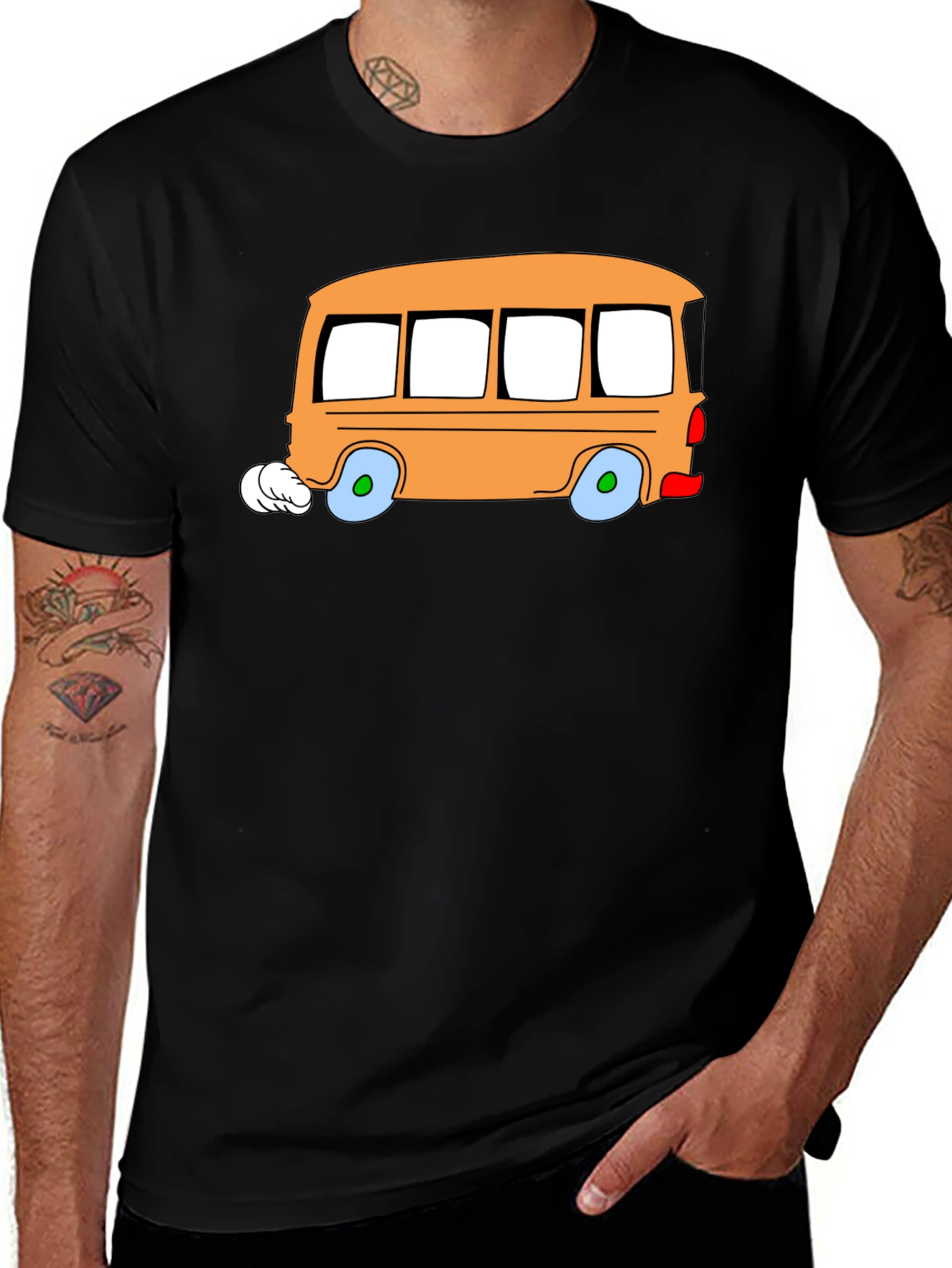Variant 16 of Cartoon Bus Graphic Tee - Fun & Unique Design