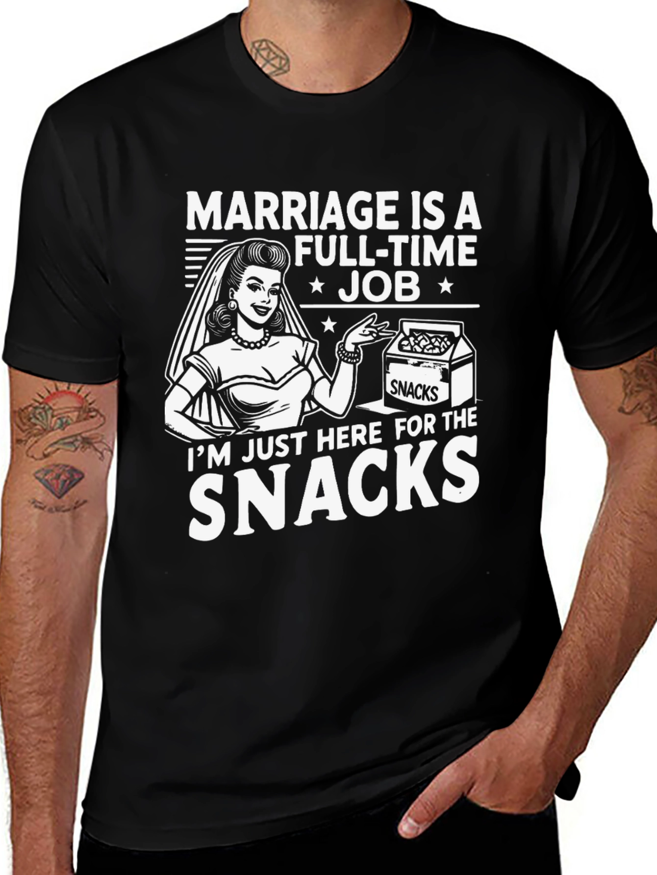 Variant 28 of Marriage & Snacks T-Shirt - Full-Time Job Humor