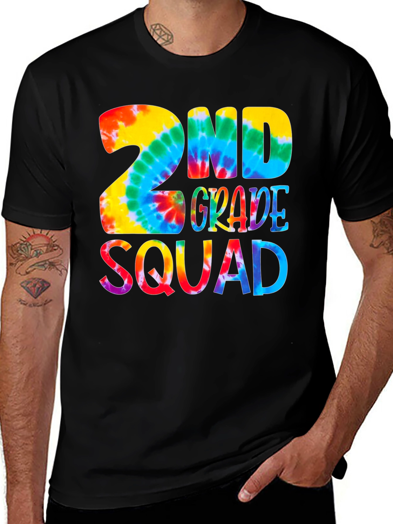 2nd Grade Squad Tie-Dye Graphic Tee