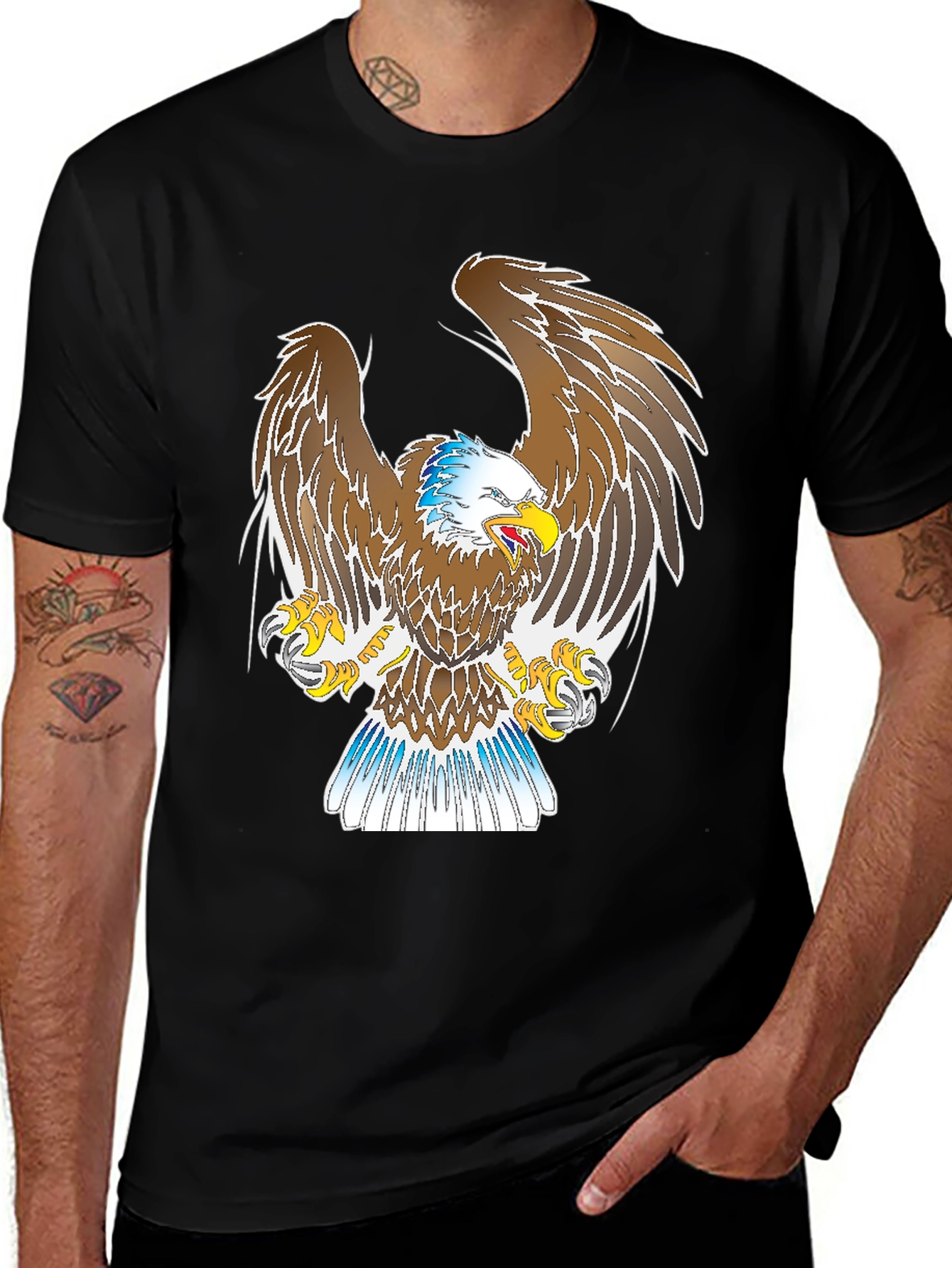 Variant 7 of Bold Eagle Graphic Black T-Shirt