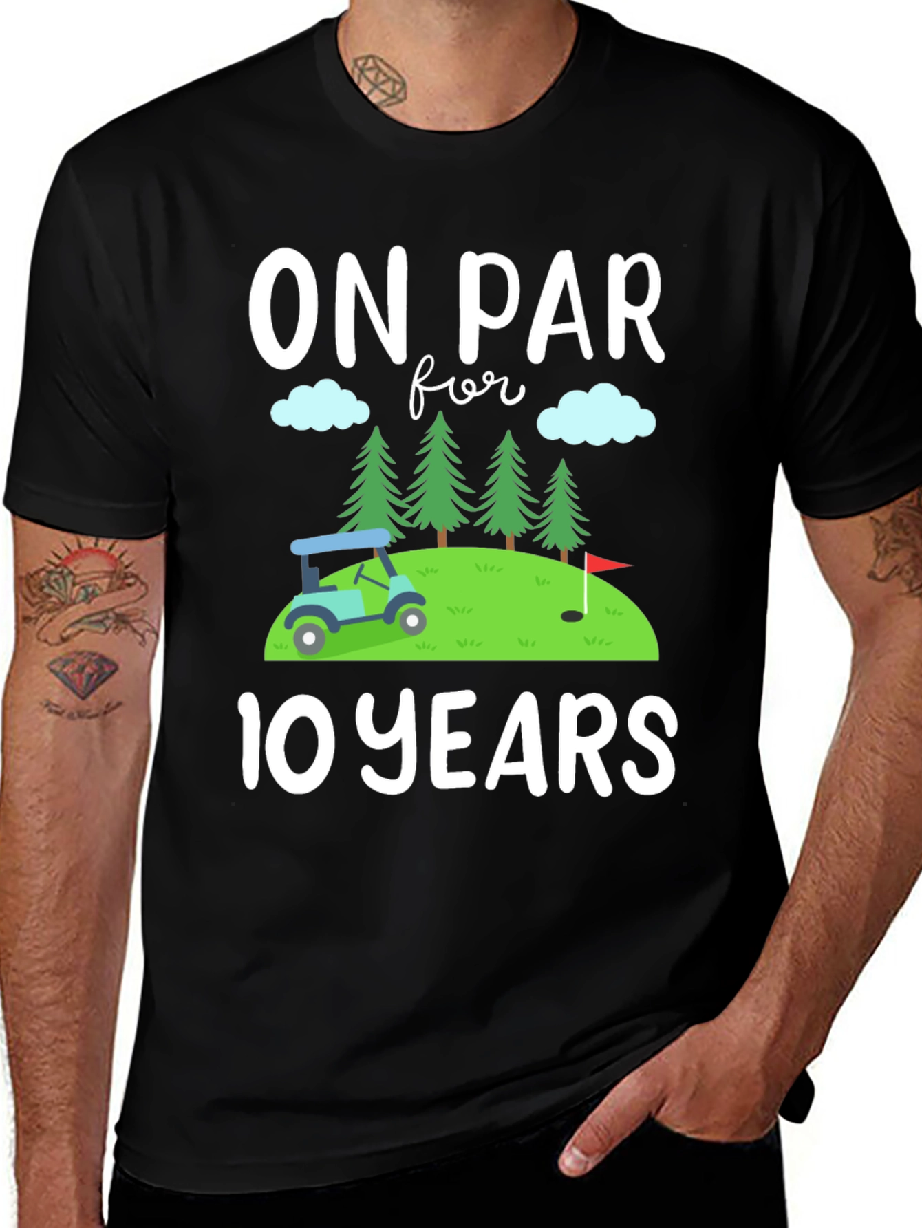 Variant 24 of On Par for 10 Years Golfing Tee