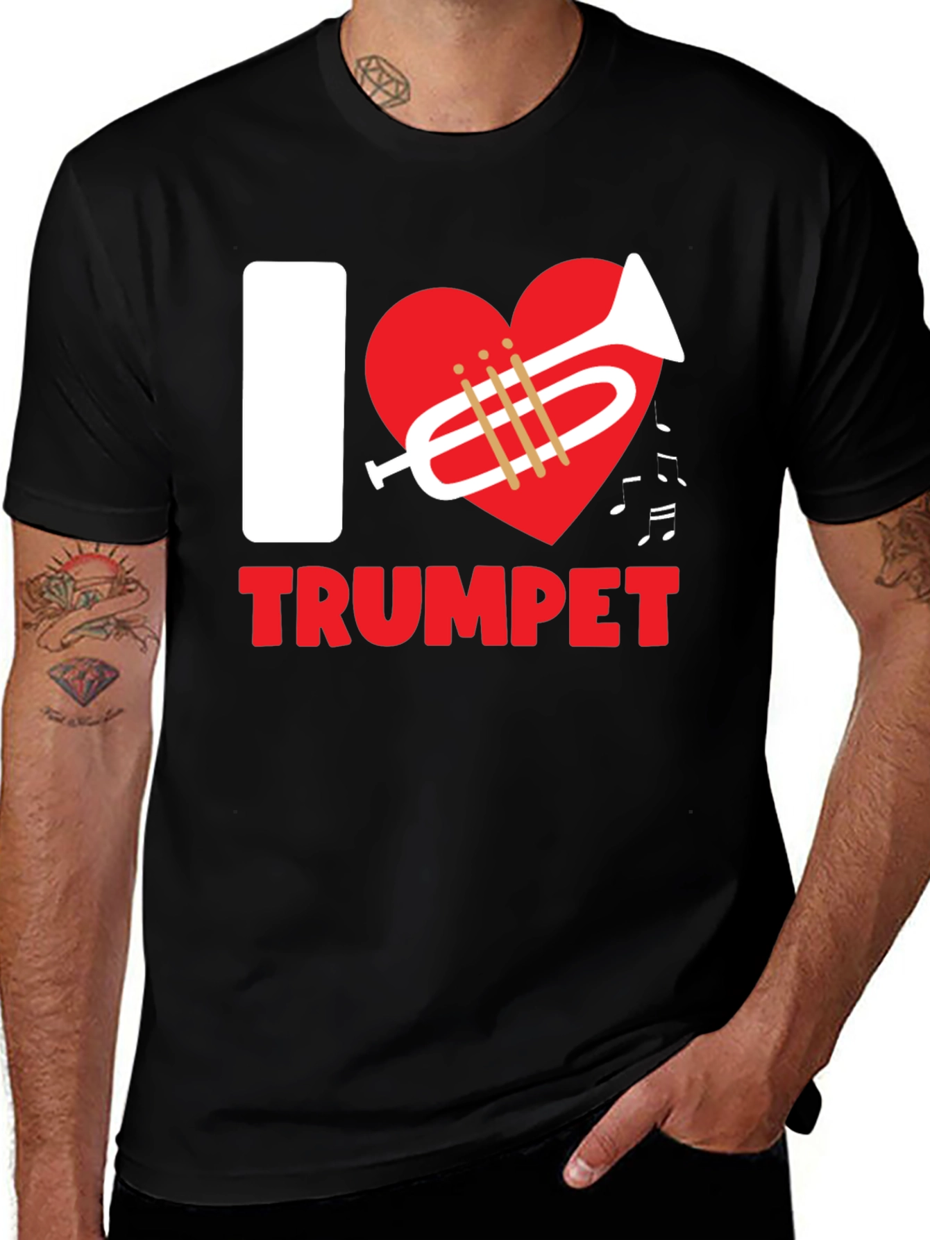 Variant 30 of I Love Trumpet T-Shirt - Black