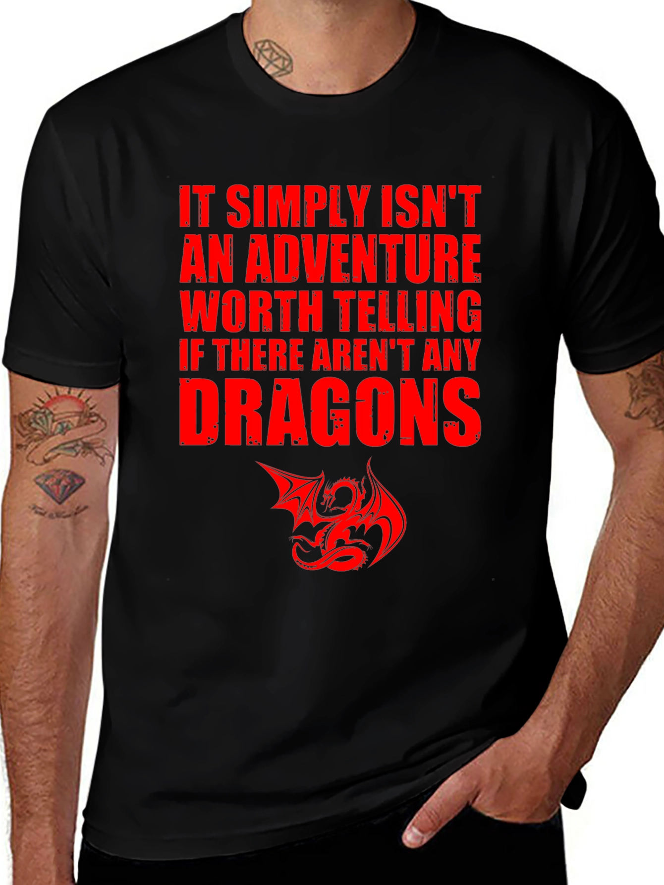 Variant 22 of Dragon Adventure T-Shirt - Black Graphic Tee