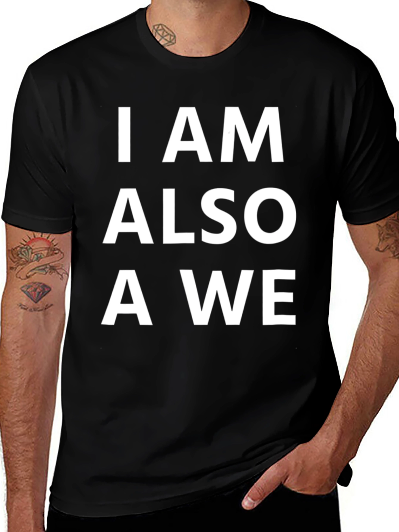 Variant 28 of I AM ALSO A WE Black Graphic Tee