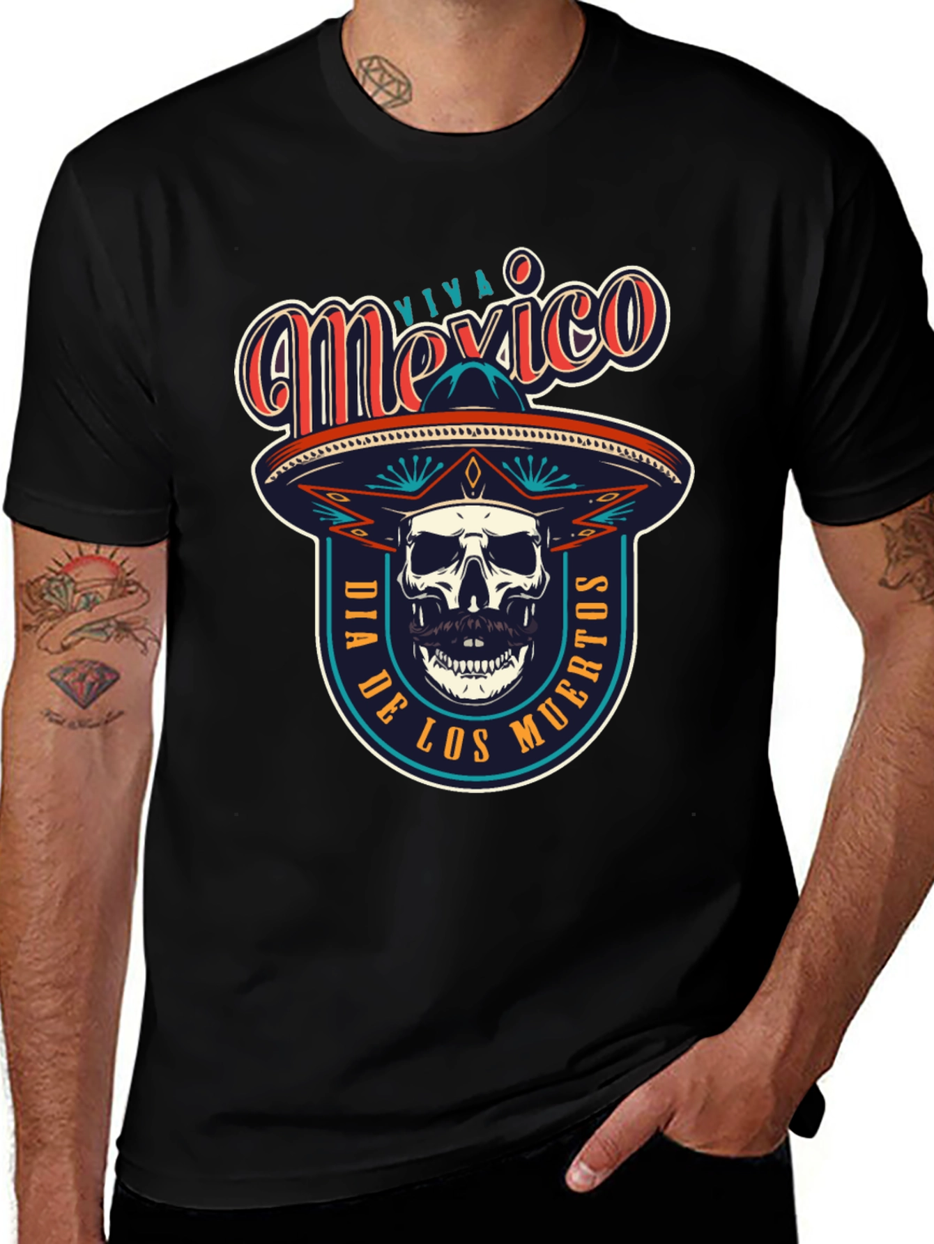 Viva Mexico Tee - Dia De Los Muertos Skull Shirt