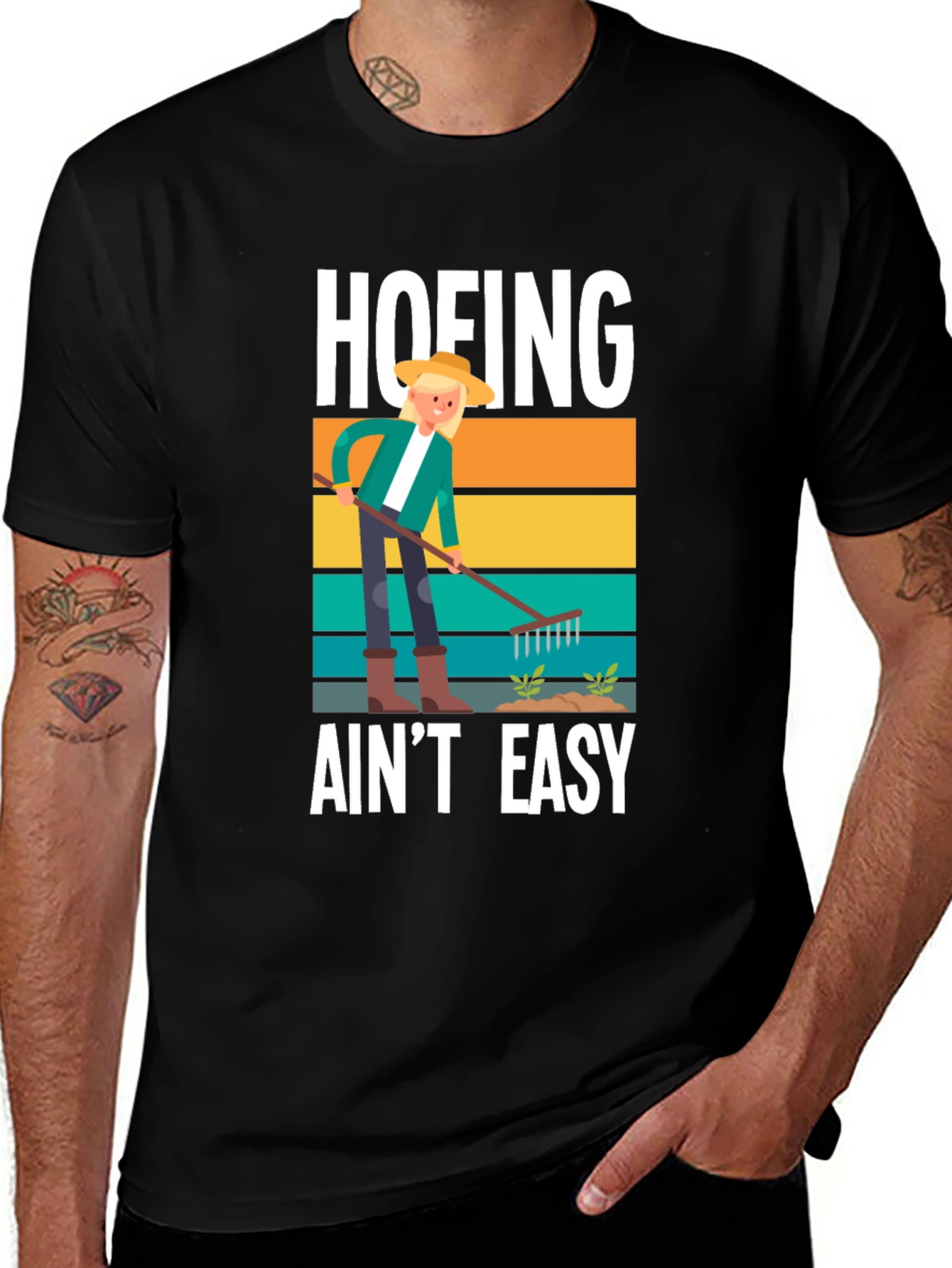 Hoefing Aint Easy T-Shirt Gardening Farmer