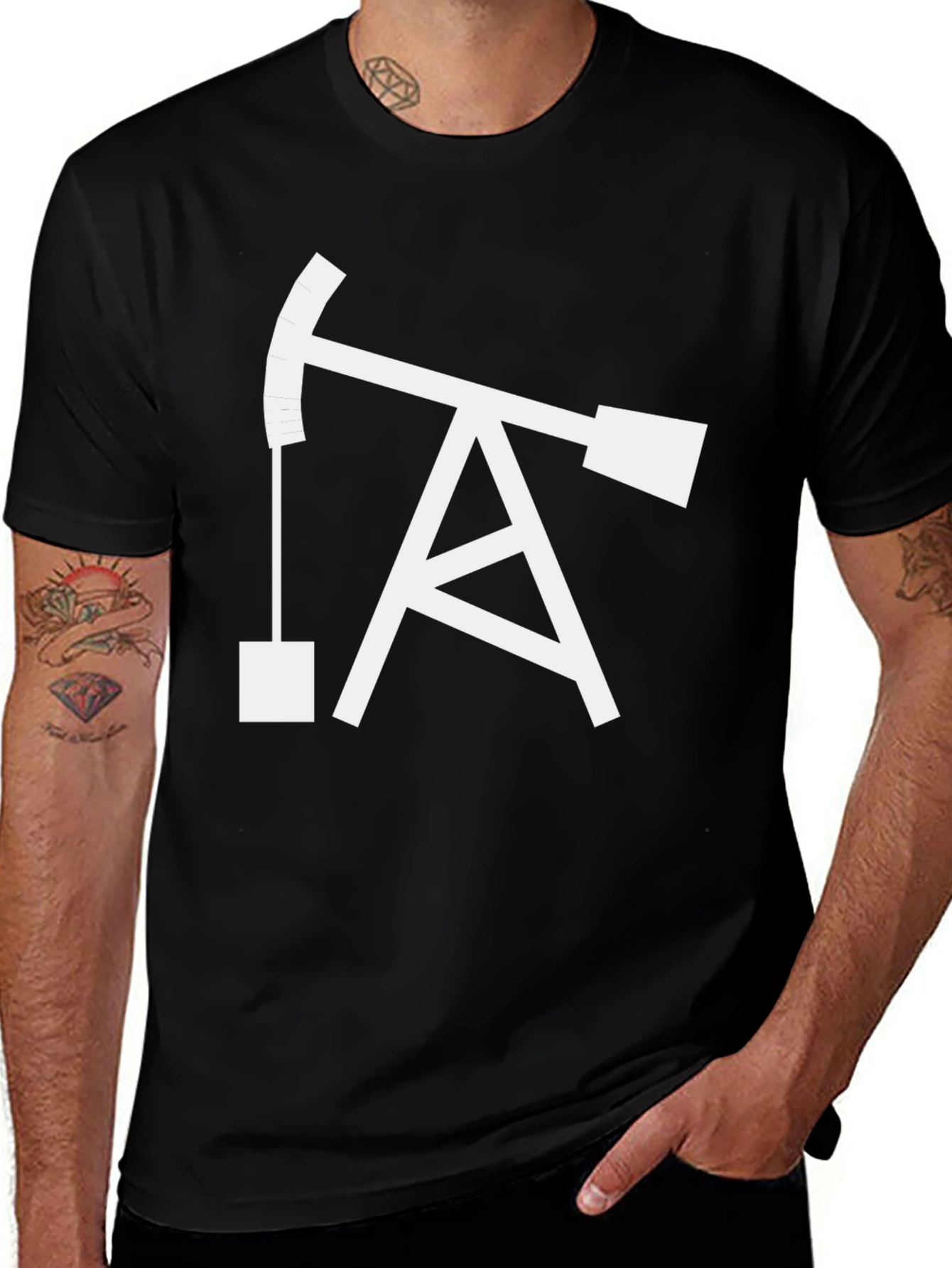 Variant 12 of Oil Derrick Graphic Tee - Black