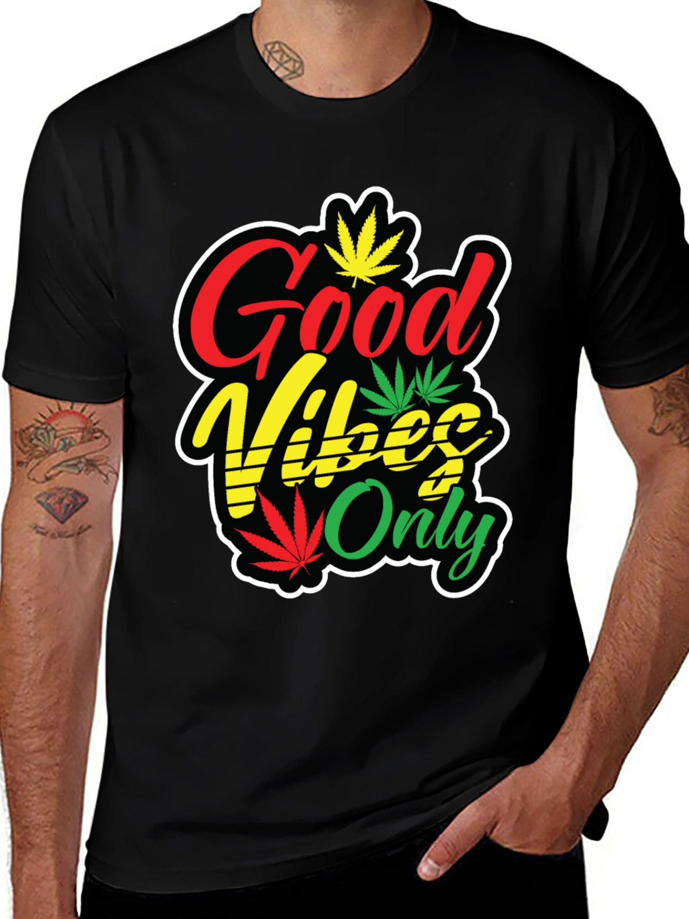 Variant 16 of Good Vibes Only Rasta T-Shirt