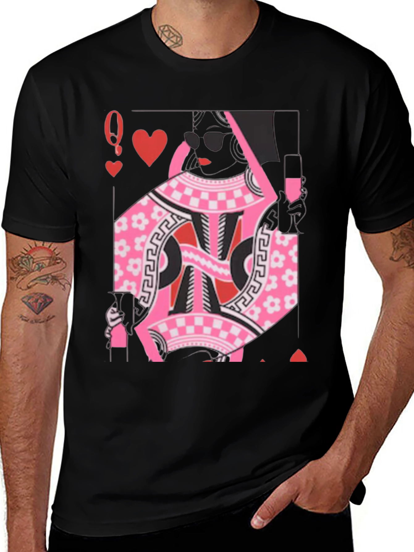 Variant 18 of Queen of Hearts Graphic Tee - Stylish Card Design