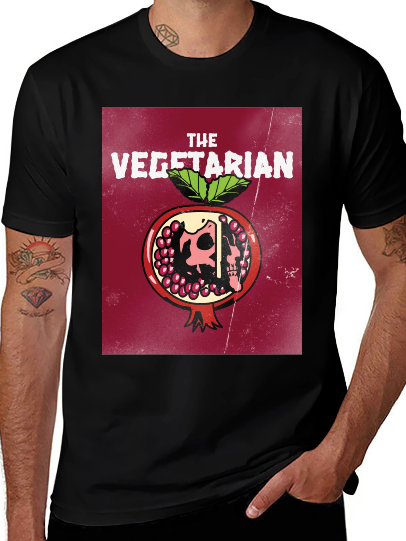 Variant 5 of Vegetarian Pomegranate Skull Graphic T-Shirt