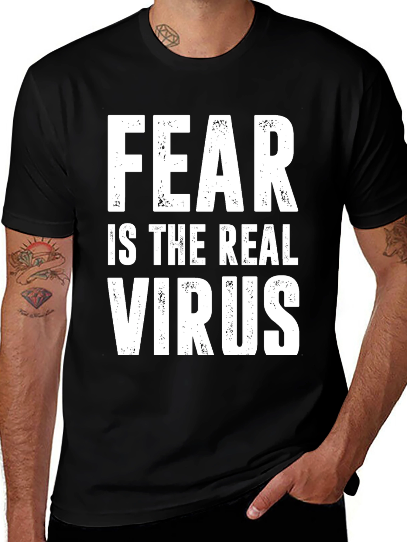 Variant 2 of Fear Is The Real Virus Graphic T-Shirt