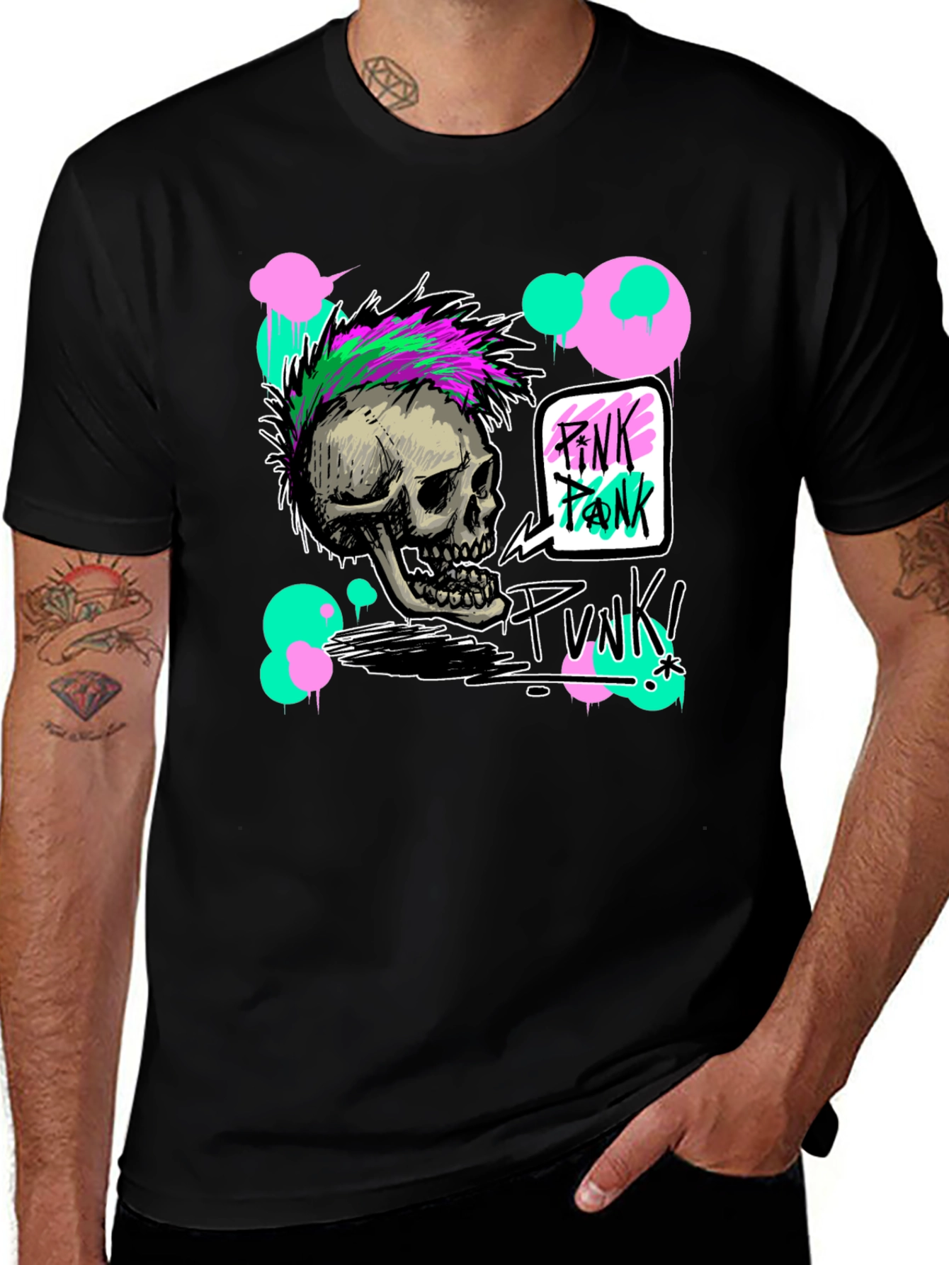 Variant 20 of Skull Punk Graphic Tee - Edgy Fashion