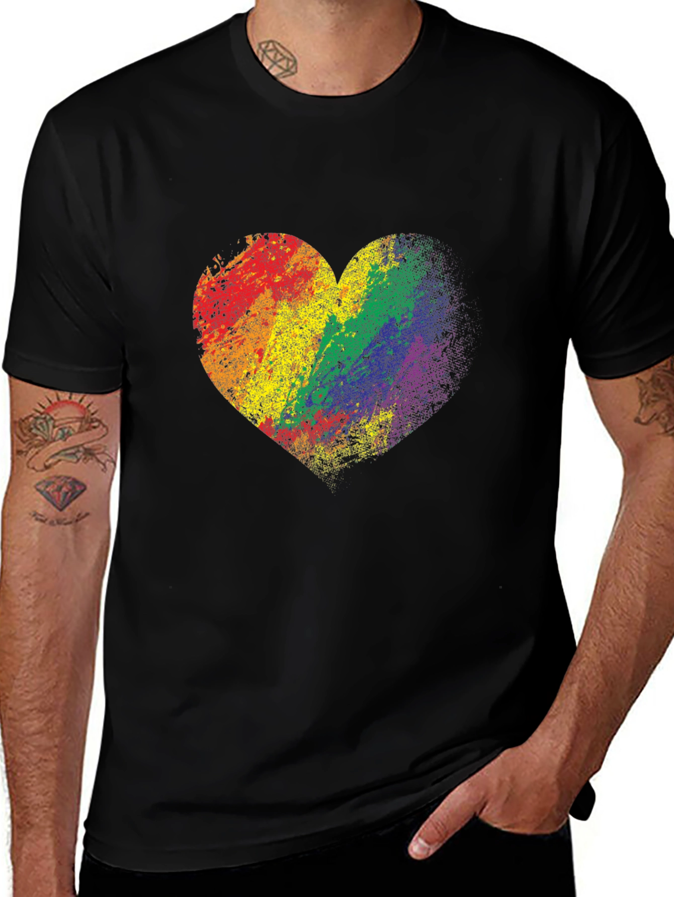 Variant 12 of Rainbow Heart T-Shirt - Pride Apparel