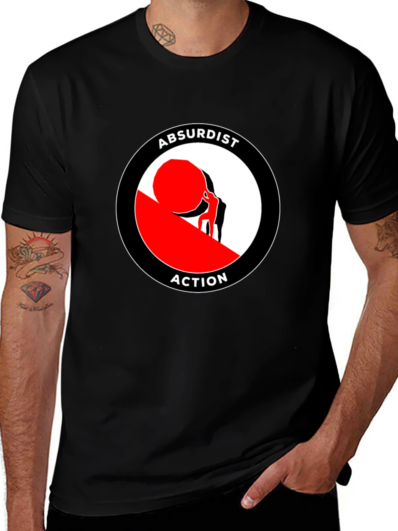 Variant 23 of Absurdist Action Graphic T-Shirt - Black