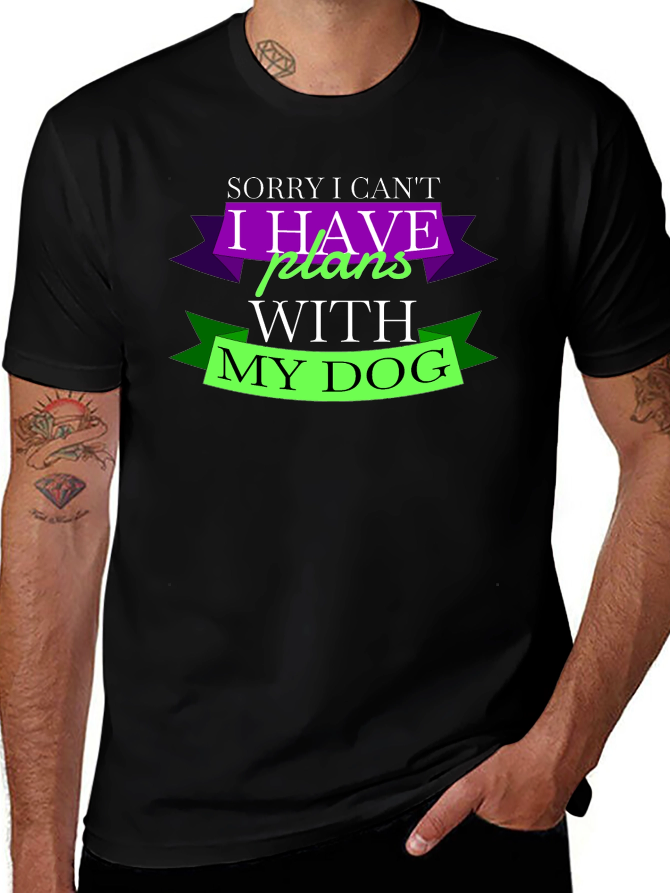 Variant 24 of Funny Dog Lover Graphic Tee - Sorry, Plans with My Dog
