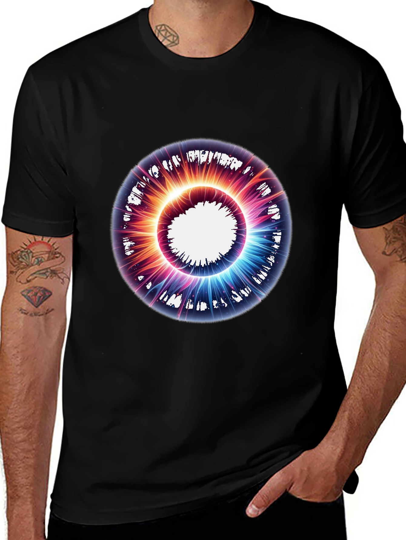 Variant 18 of Cosmic Eye Black T-Shirt - Unique Graphic Design