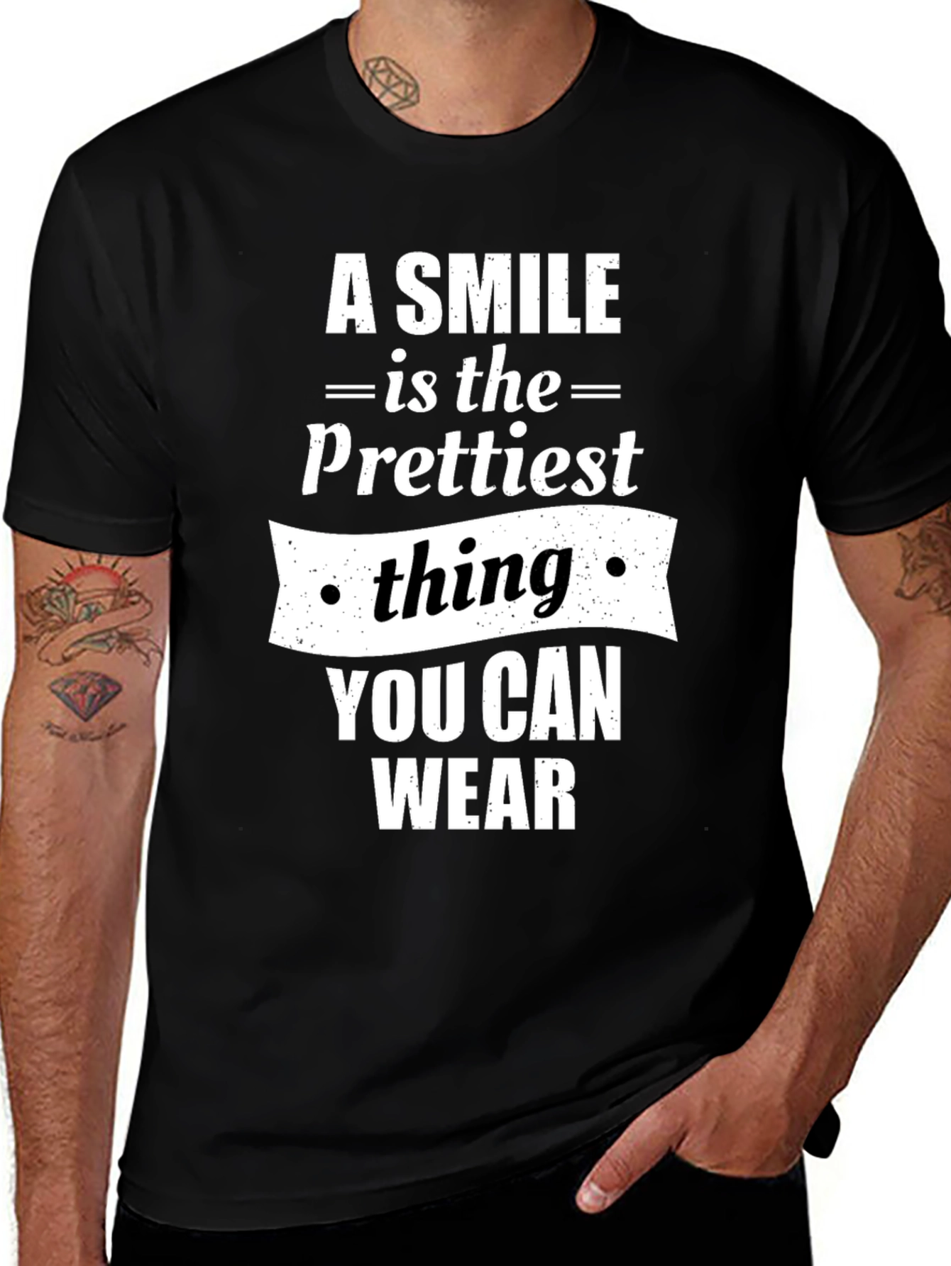 Variant 2 of Smile Prettiest Thing T-Shirt - Black Graphic Tee