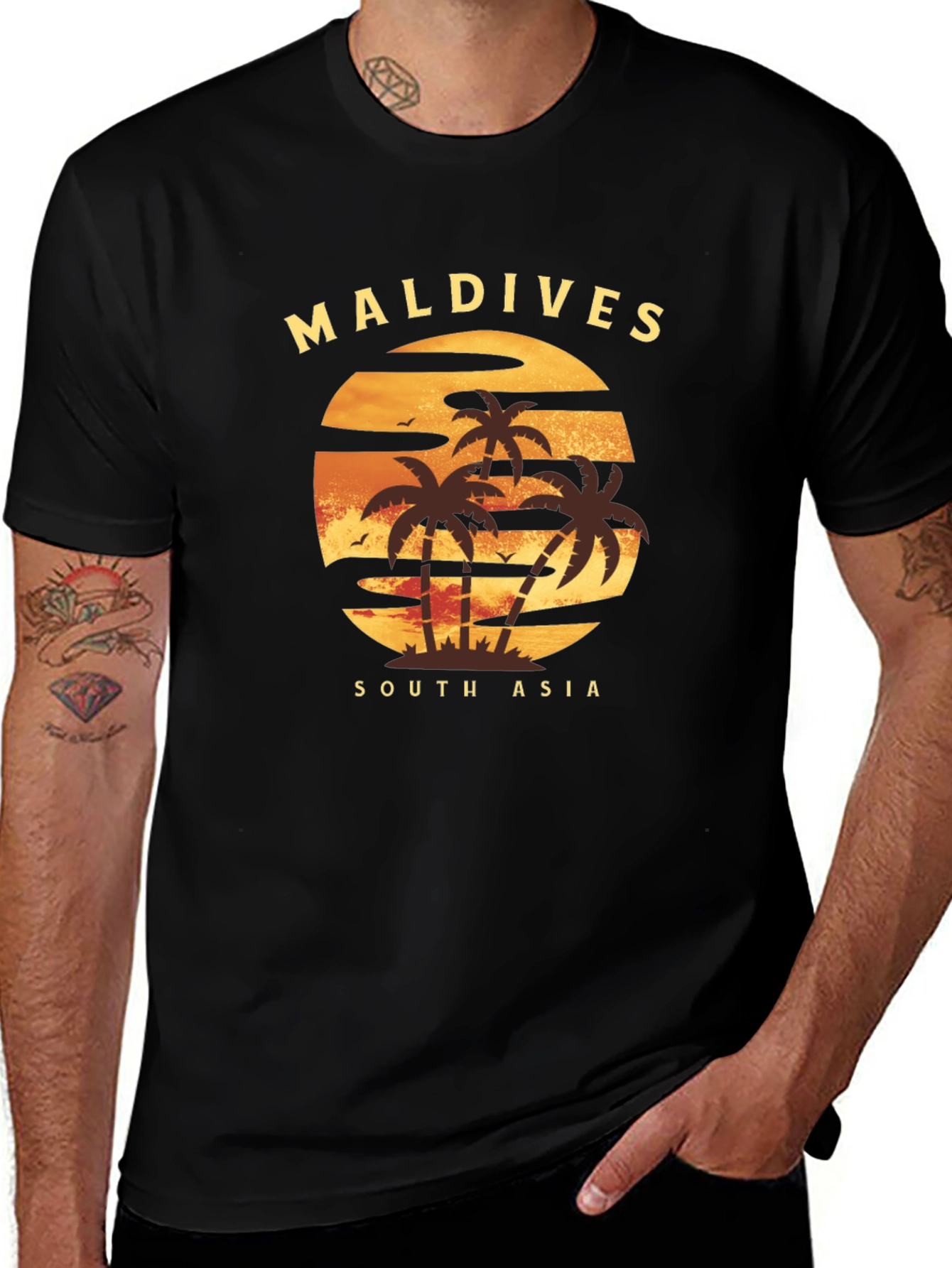 Maldives Sunset T-Shirt: Tropical Island Tee