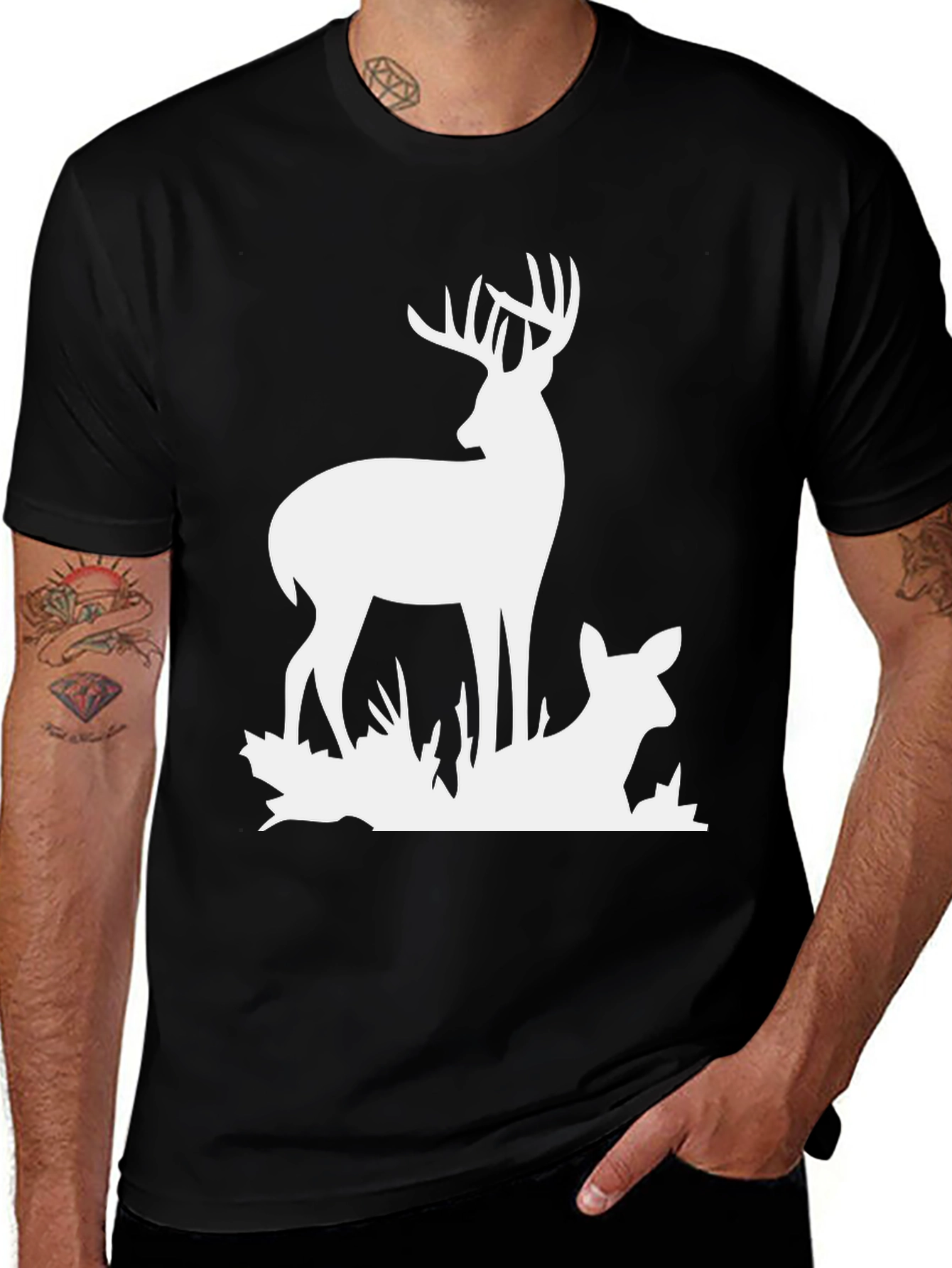 Deer Graphic Tee - Wildlife Nature Design