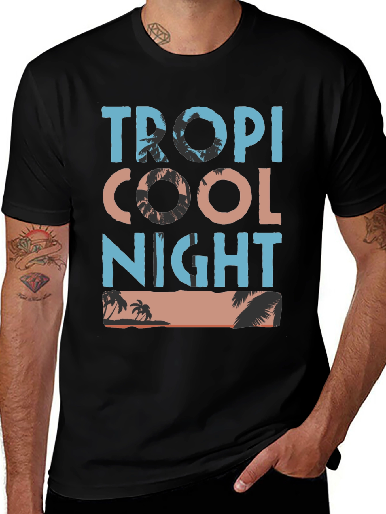 Variant 2 of Tropical Cool Night Graphic T-Shirt