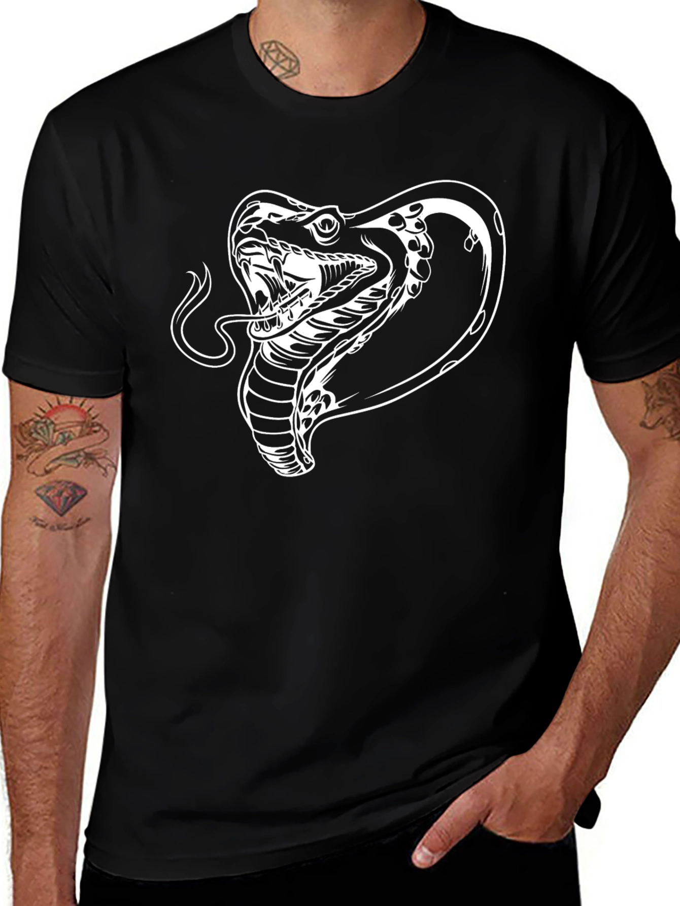 Variant 3 of Cobra Snake Graphic Tee - Cool Design!