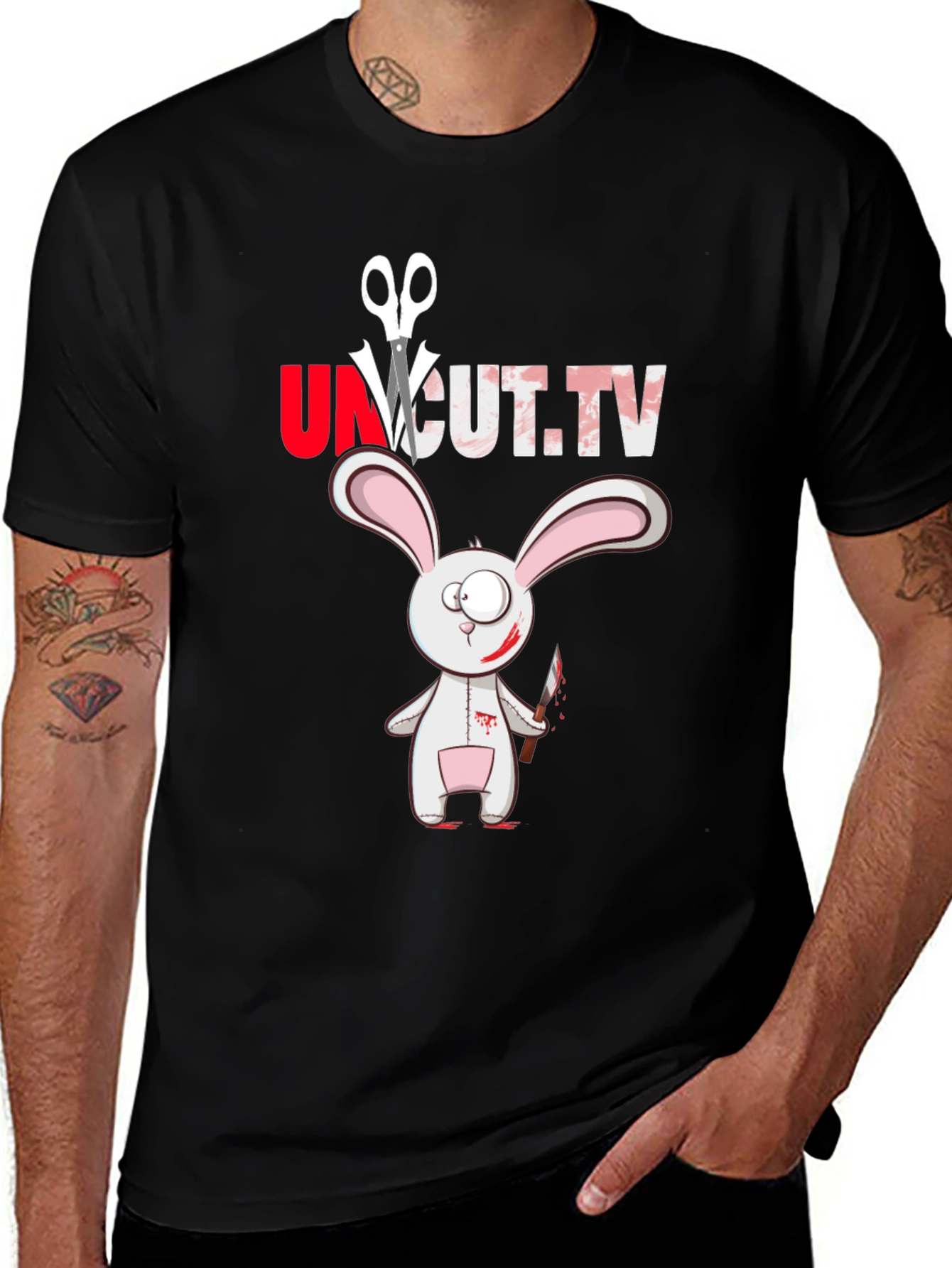 Variant 12 of Uncut.tv Scary Rabbit T-Shirt