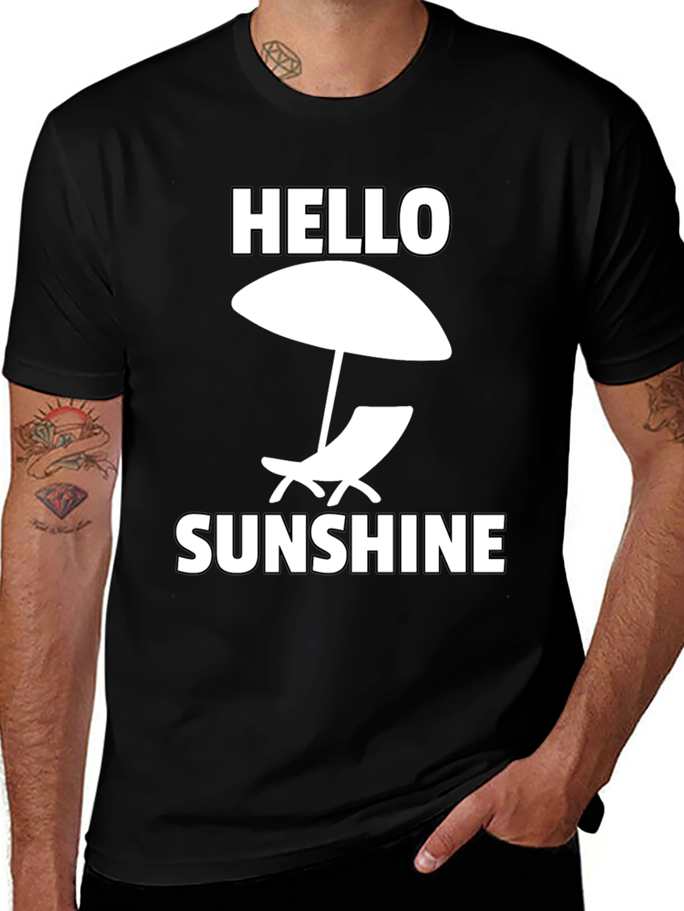 Variant 12 of Hello Sunshine Graphic Tee - Beach Vibes T-Shirt