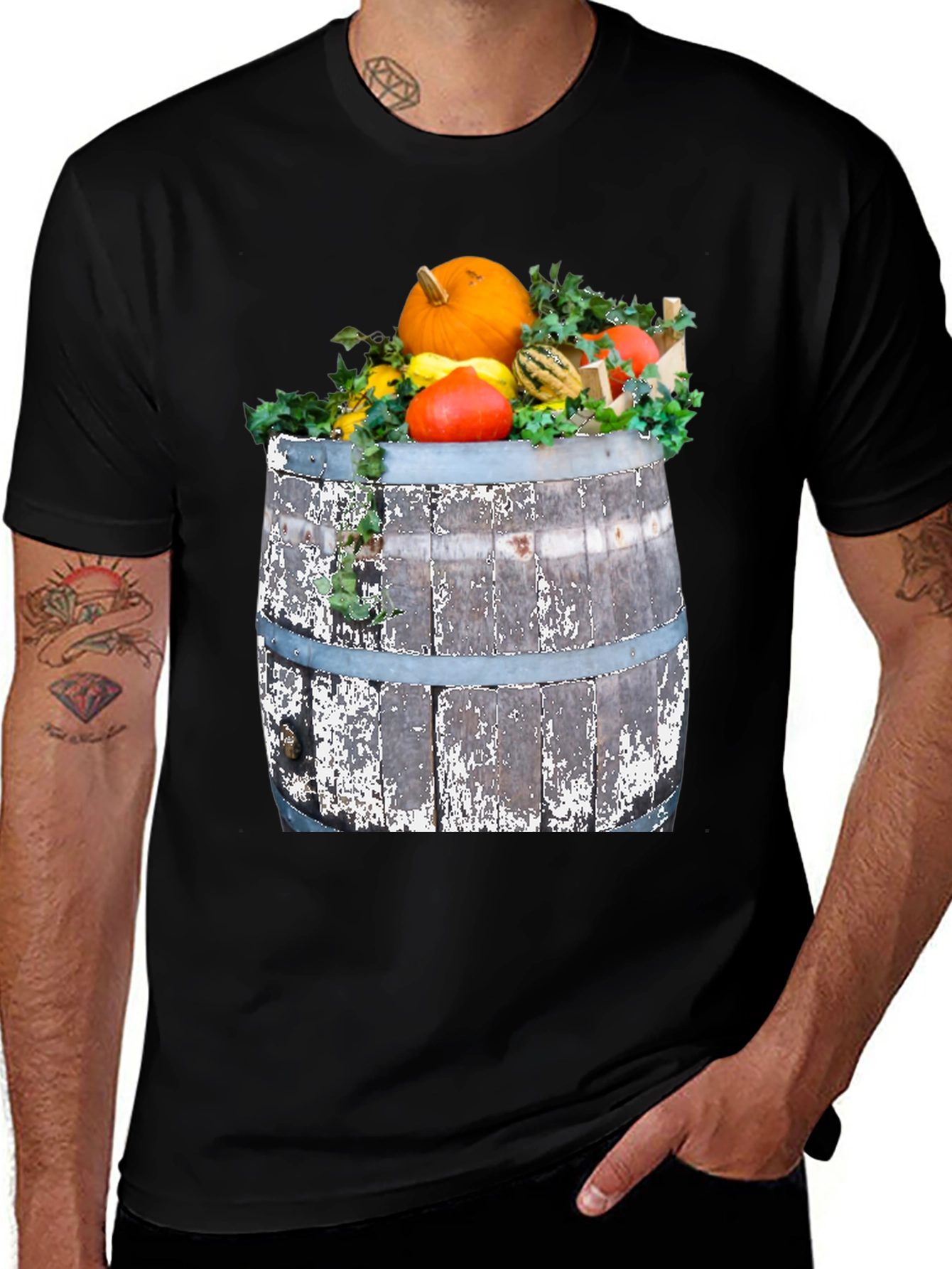 Rustic Harvest Barrel Tee - Fall Fashion