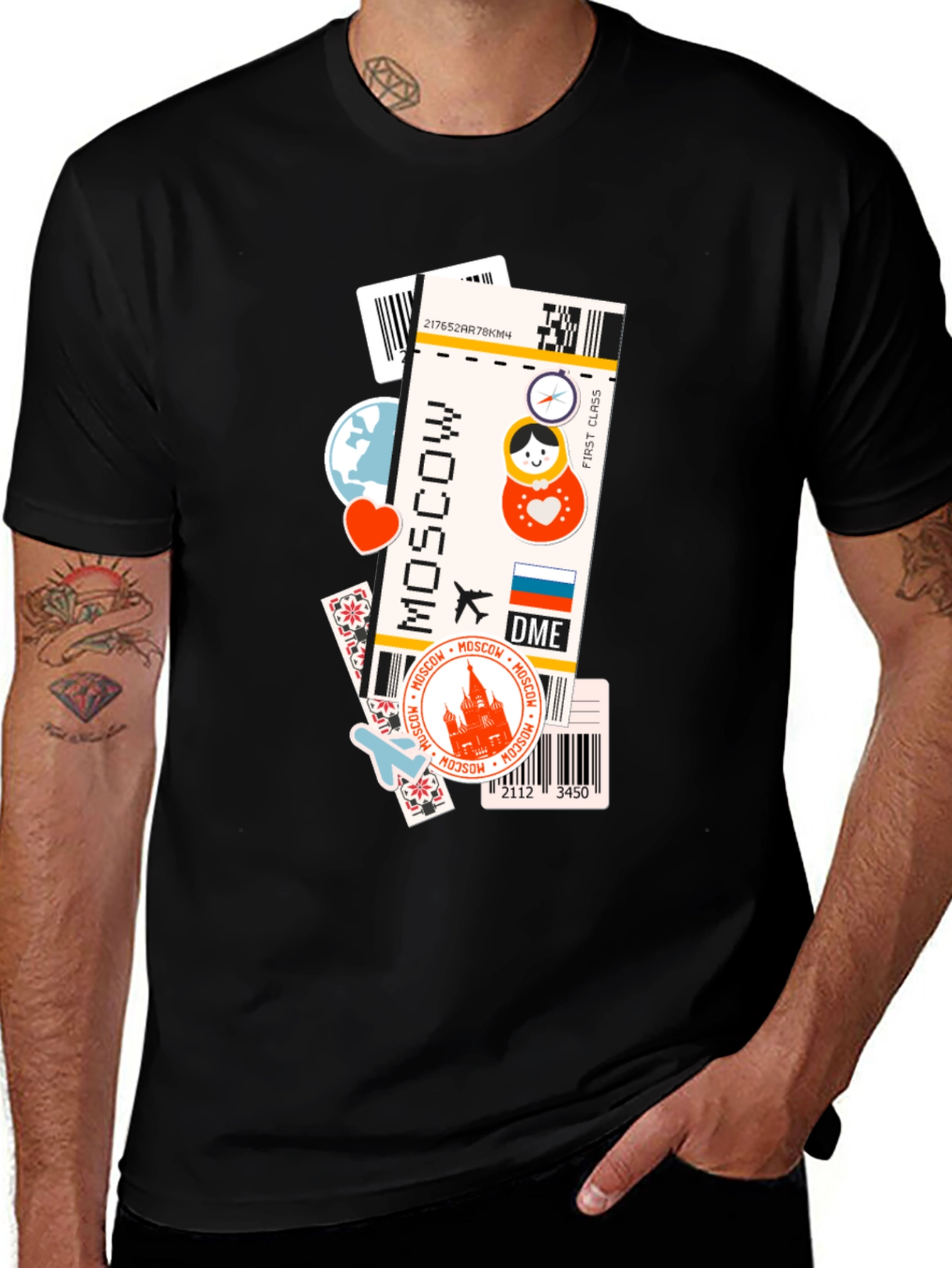 Moscow Travel Ticket T-Shirt