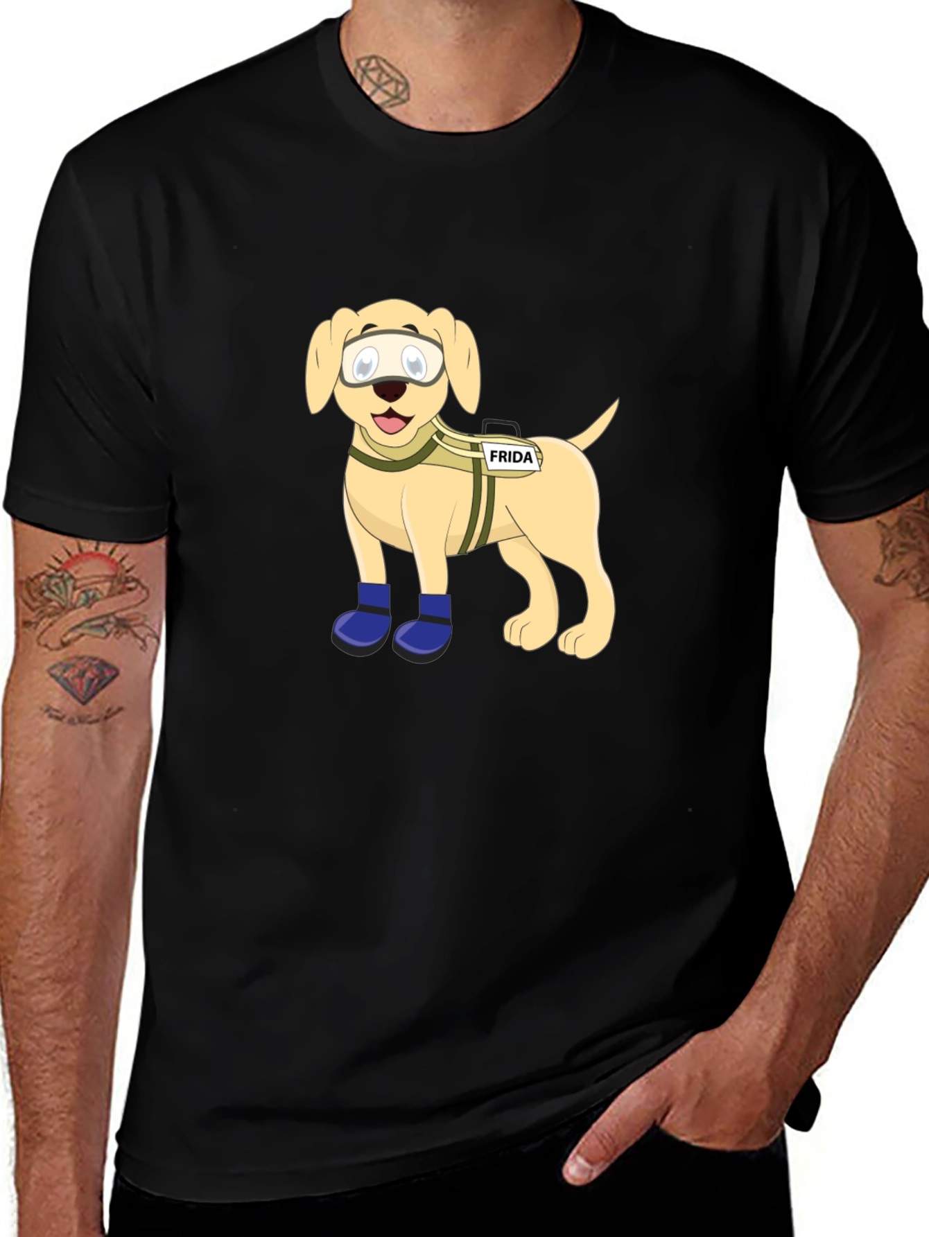 Variant 15 of Dog Cartoon T-Shirt - "Frida" Rescue Dog Design