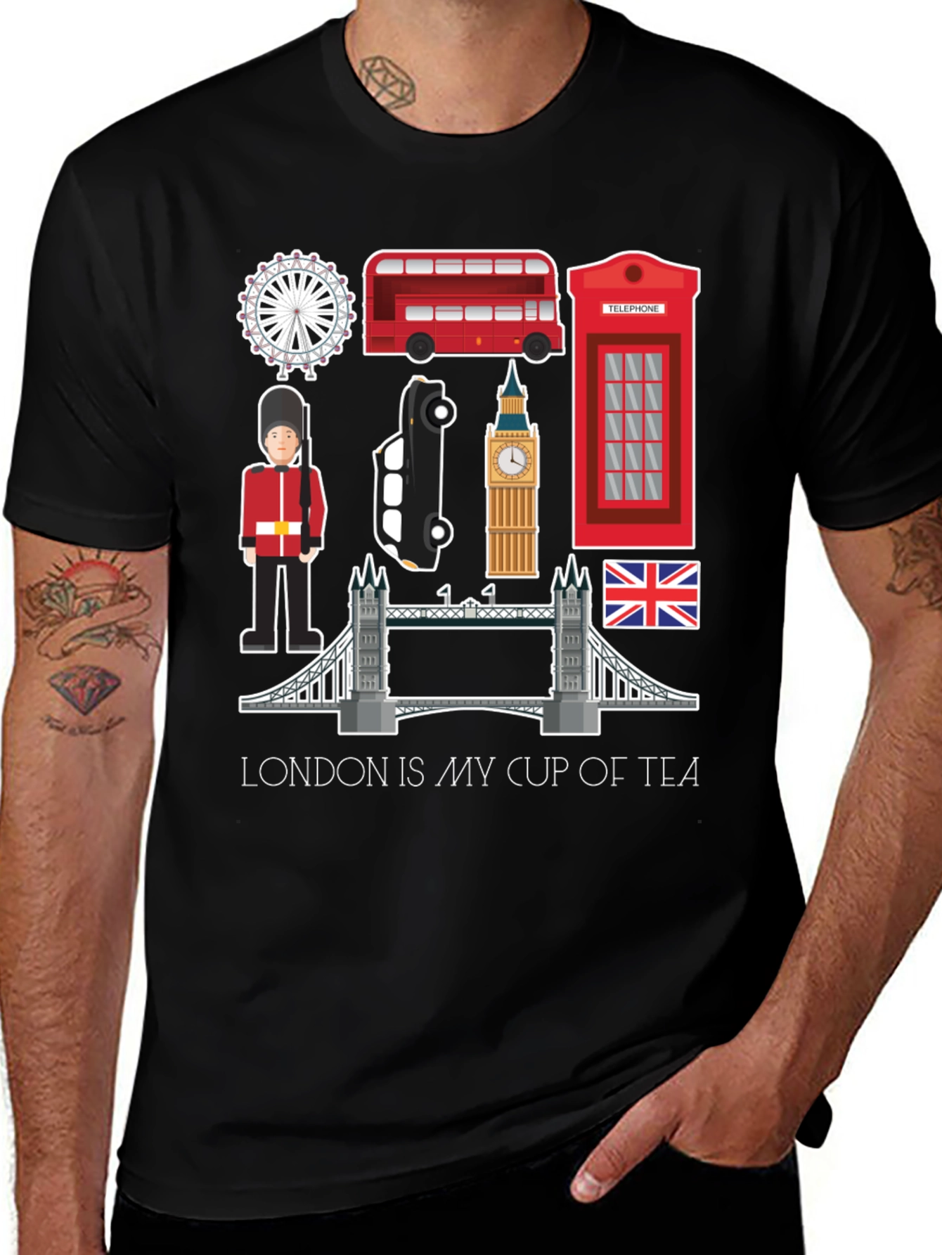 London Tourist Souvenir Black T-Shirt