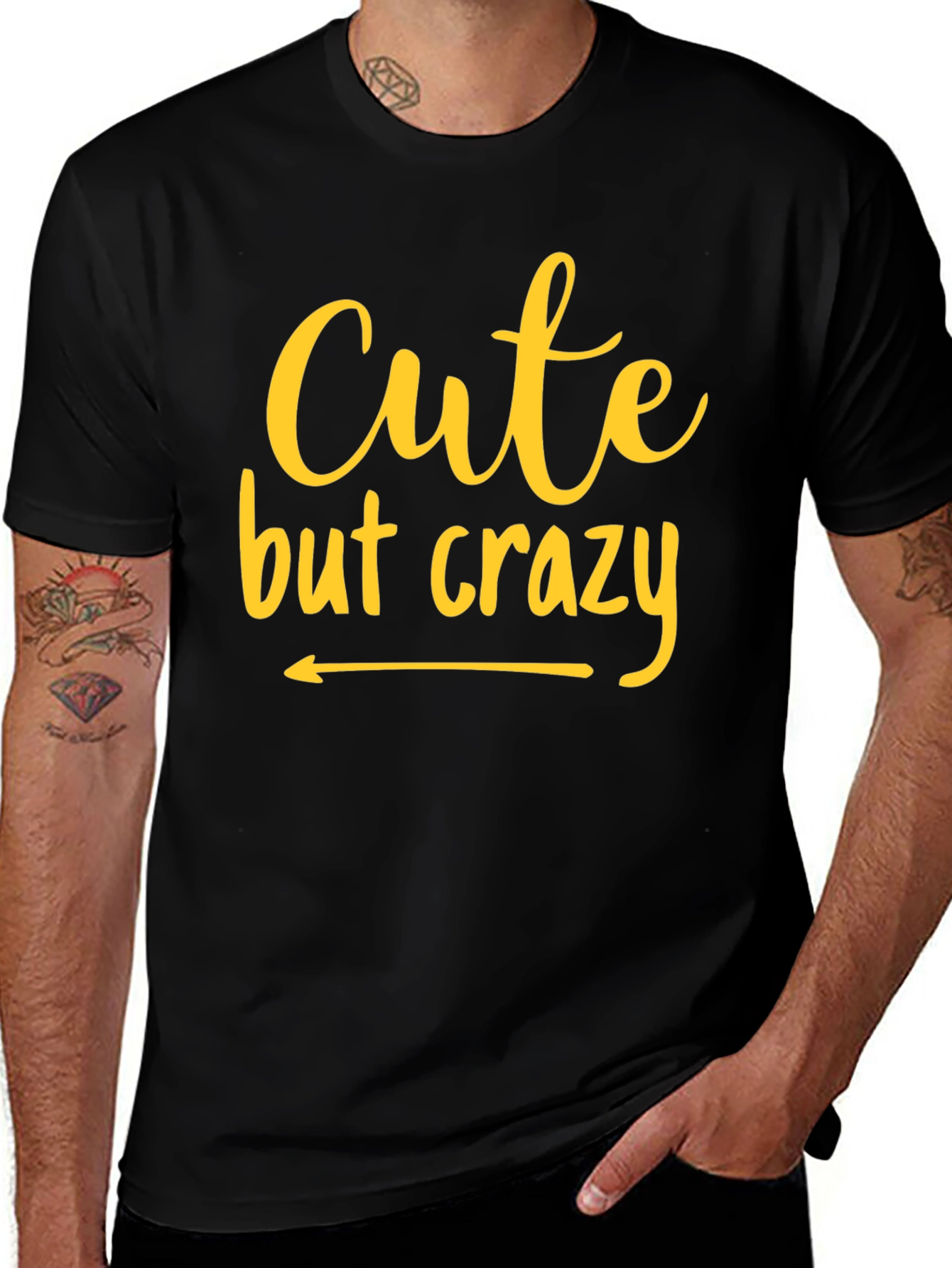 Variant 16 of Cute But Crazy Black Graphic Tee