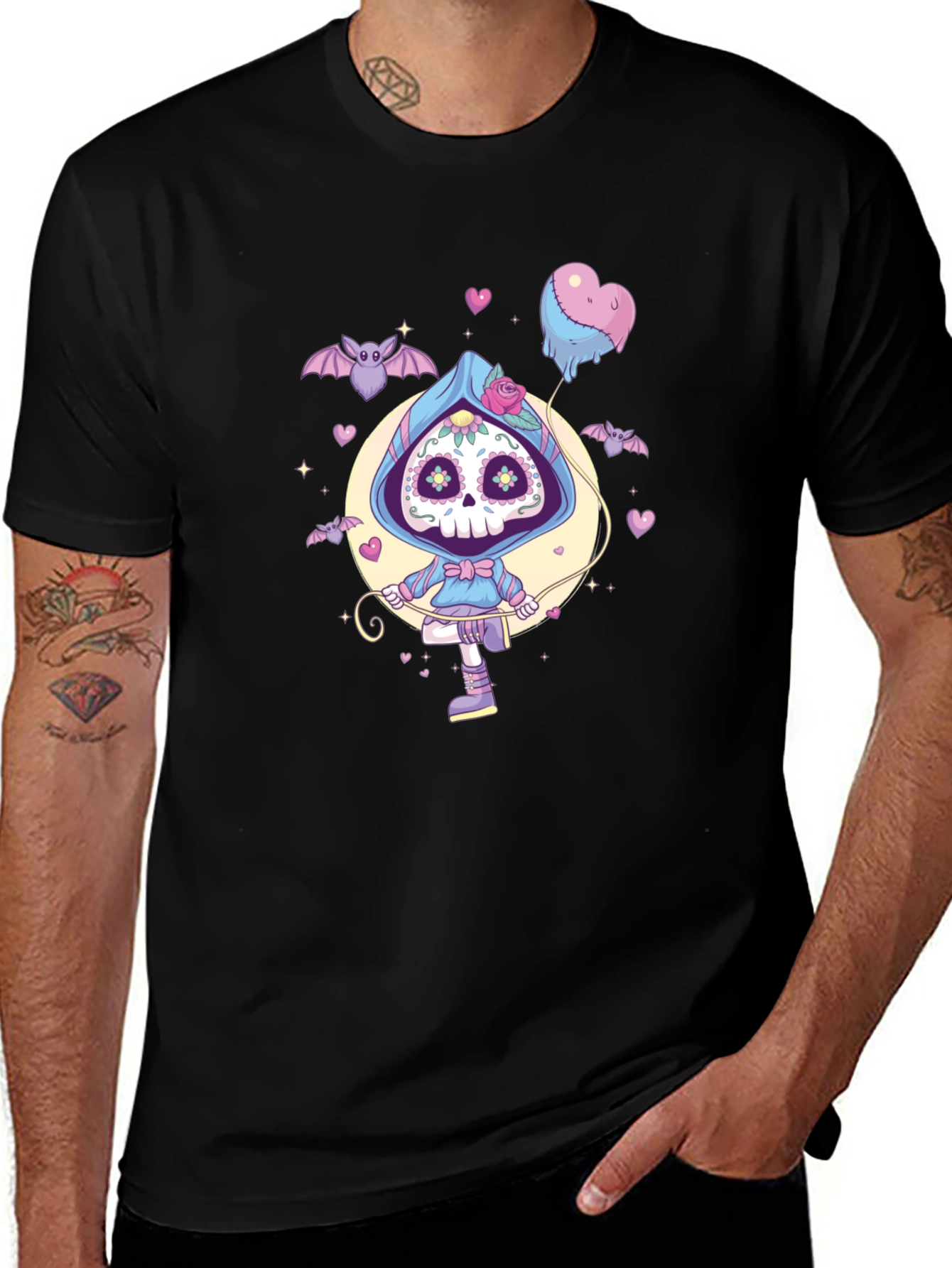 Variant 9 of Sugar Skull Girl Graphic Tee - Halloween