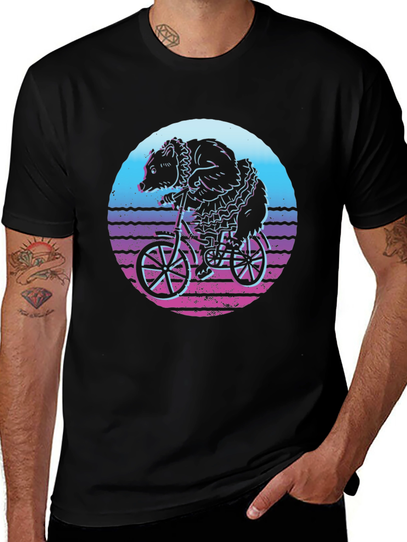 Variant 21 of Bear on Bicycle T-Shirt