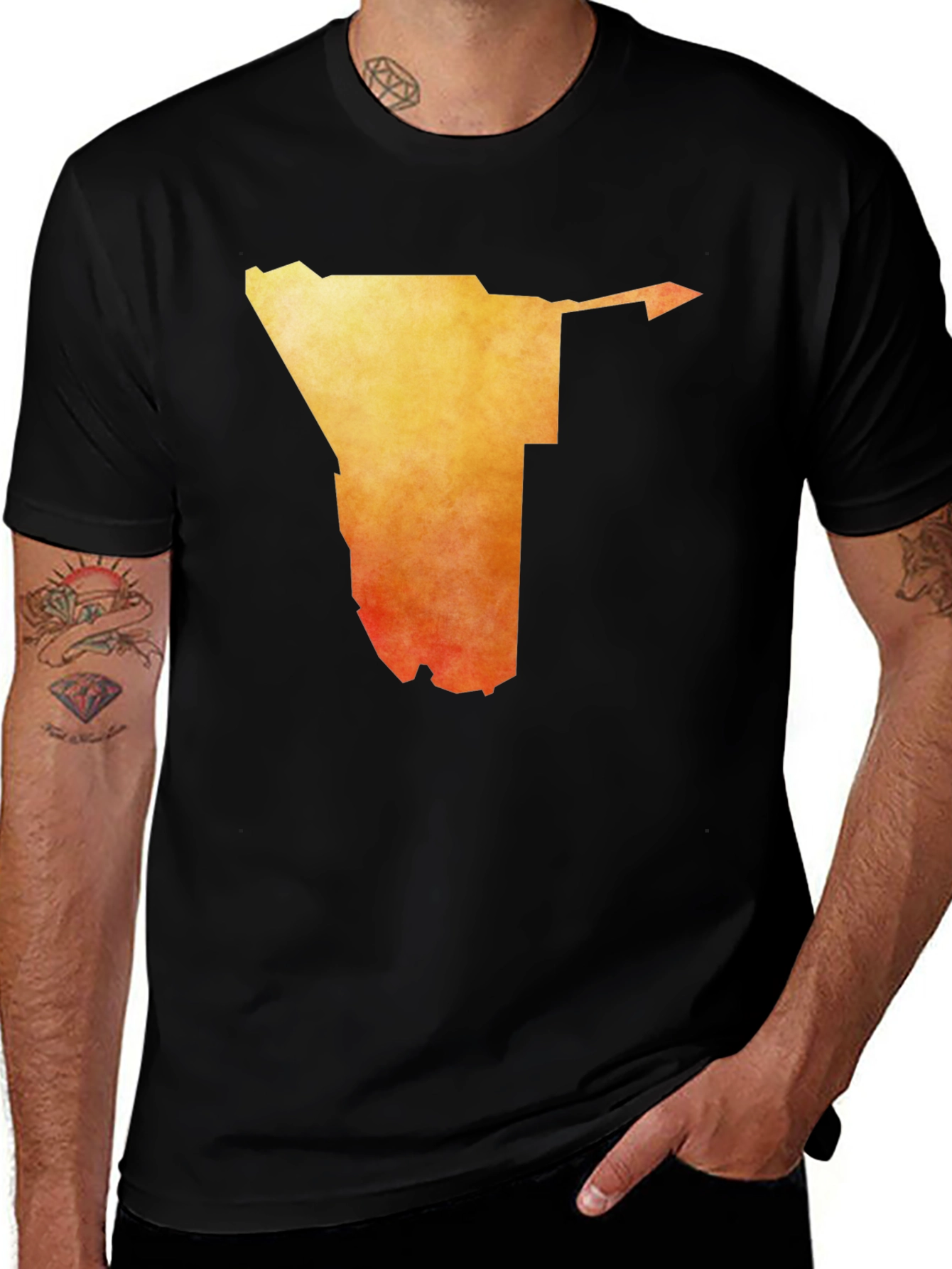 Variant 11 of Namibia Map T-Shirt - Sunset Graphic Tee