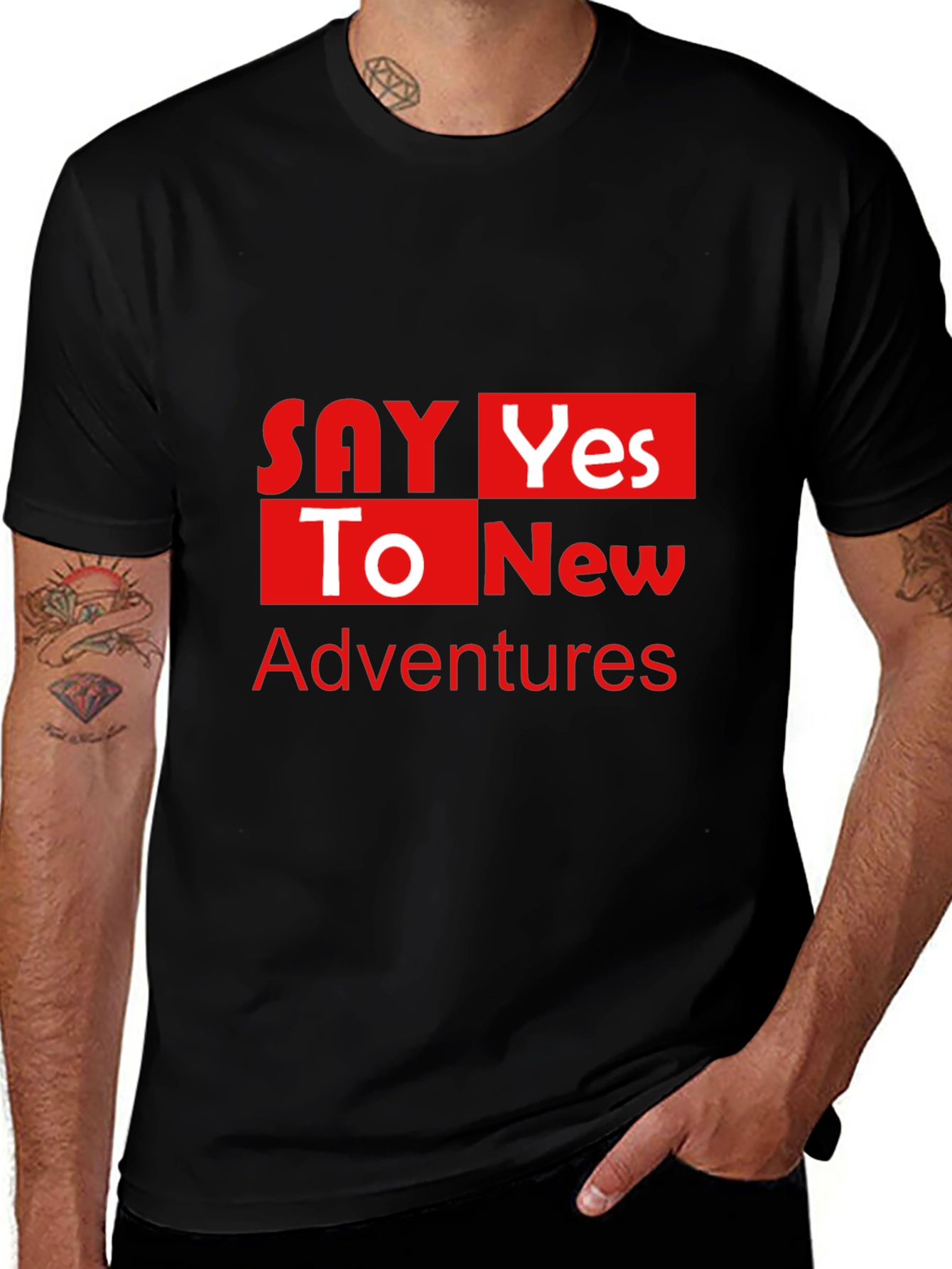 Variant 13 of Say Yes To New Adventures Black T-Shirt