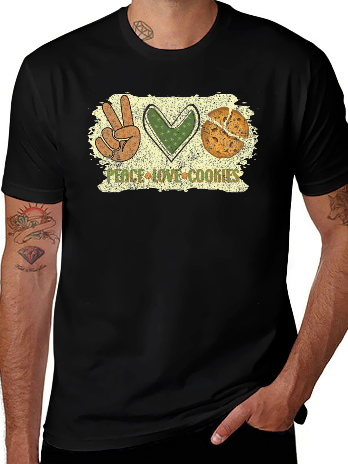 Peace Love Cookies Graphic T-Shirt