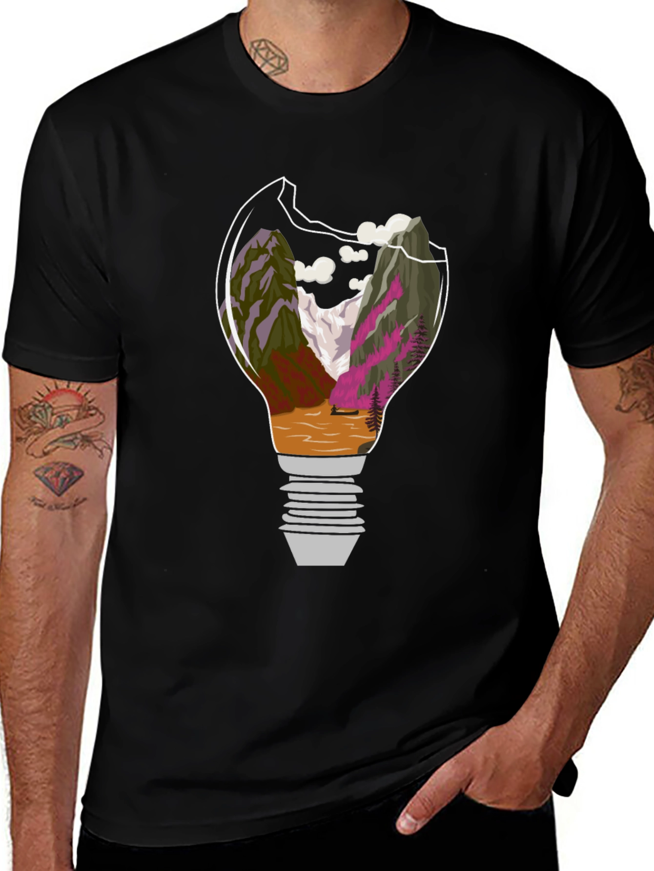 Variant 24 of Nature in Bulb Black T-Shirt