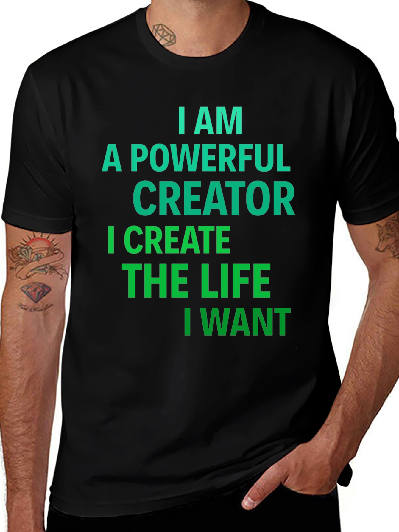 Powerful Creator Graphic Tee - Black
