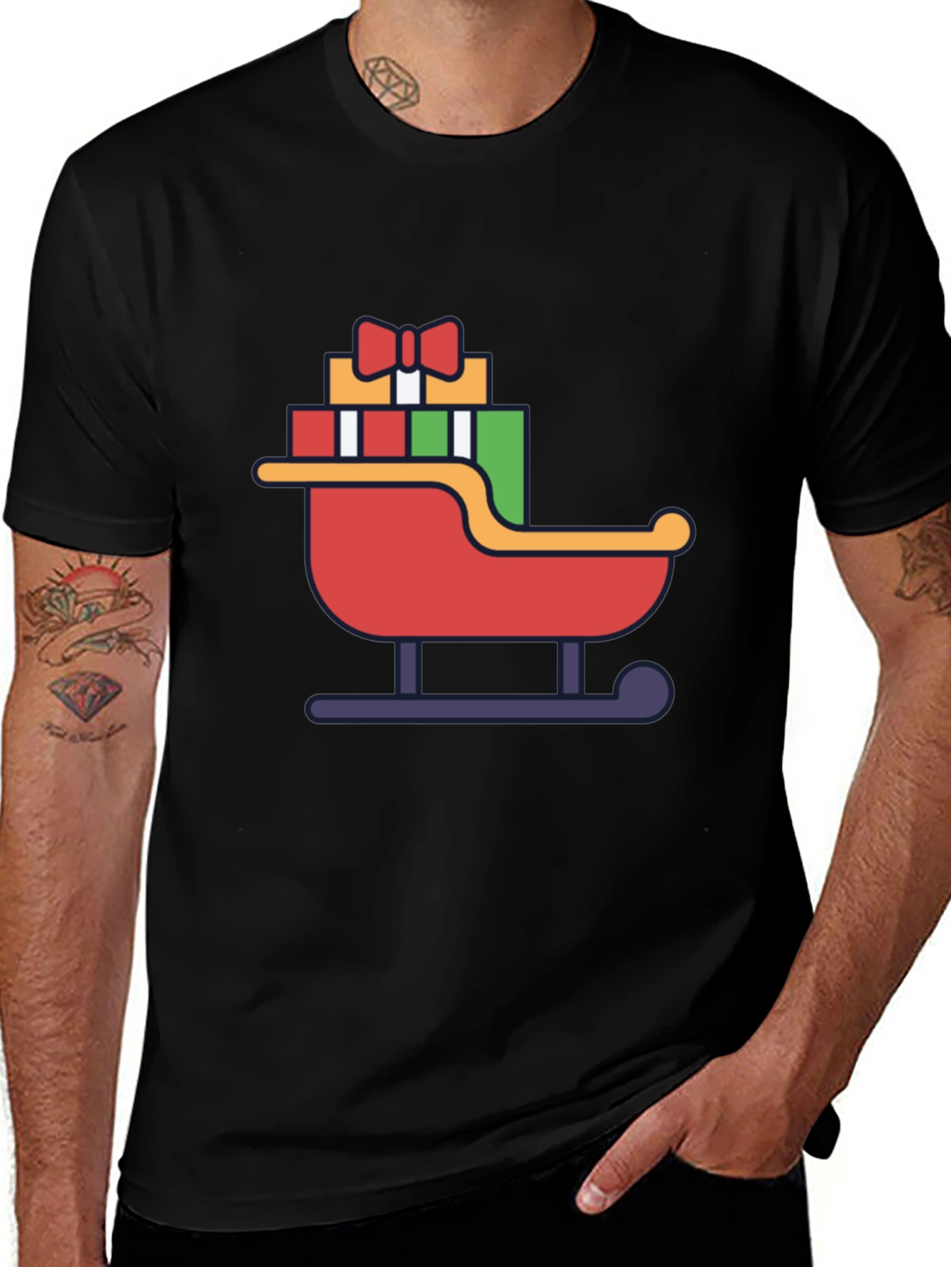 Festive Sleigh Graphic Tee - Holiday Cheer