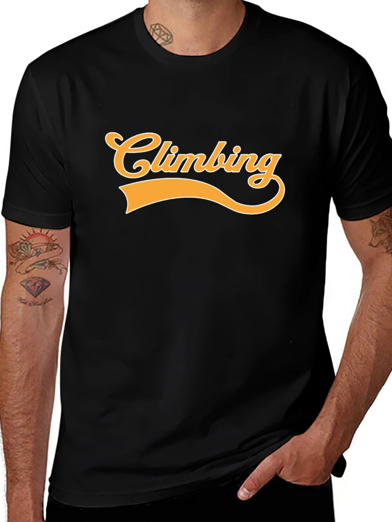 Variant 18 of Climbing Graphic Tee - Black Casual T-Shirt